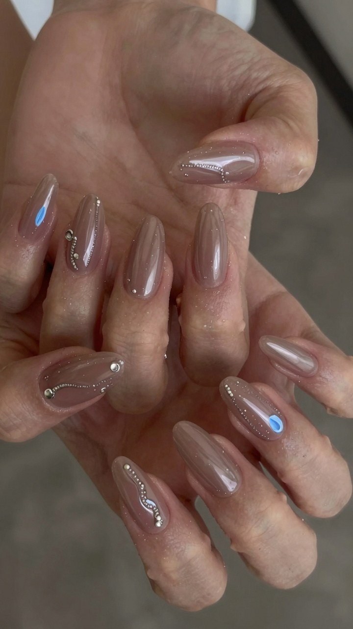 Applying Tiny Studs to Dark French Tips Safely