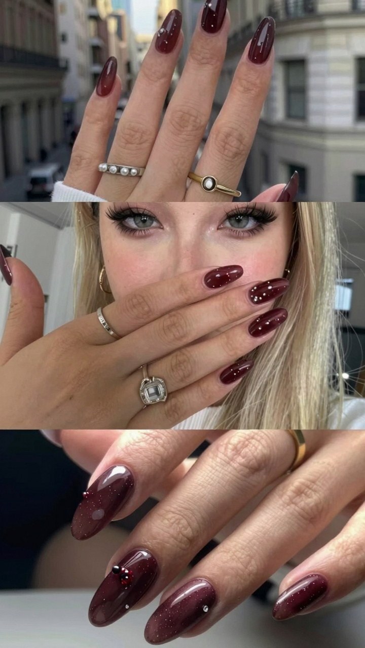 Keeping Glossy Black Cherry Nails Chip Free All Winter