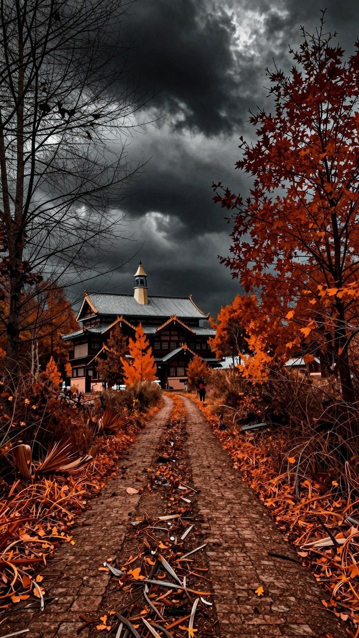 Rustic Cabin Path Winter Phone Screensavers