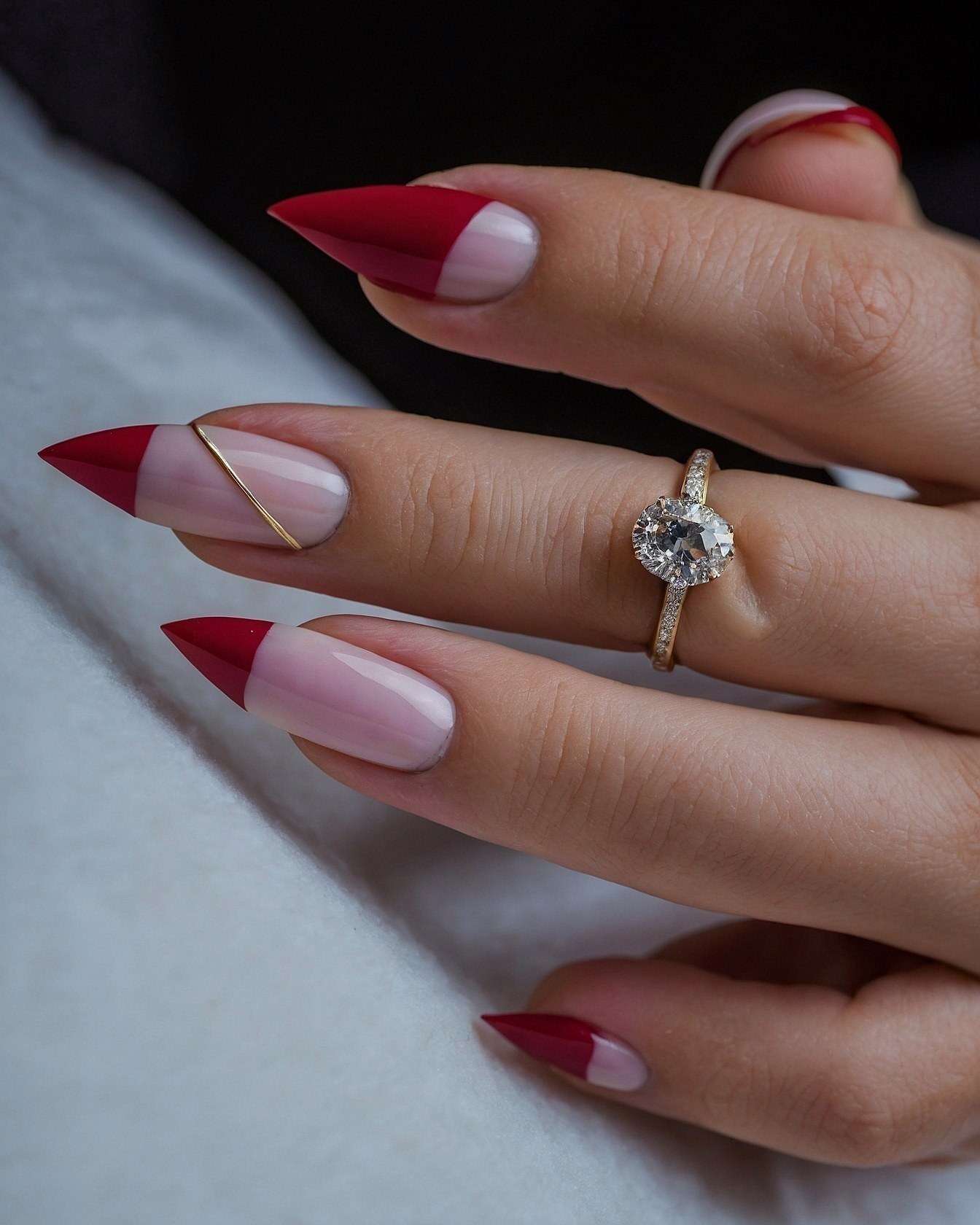 Sharp Red Tips and a Delicate Golden Line