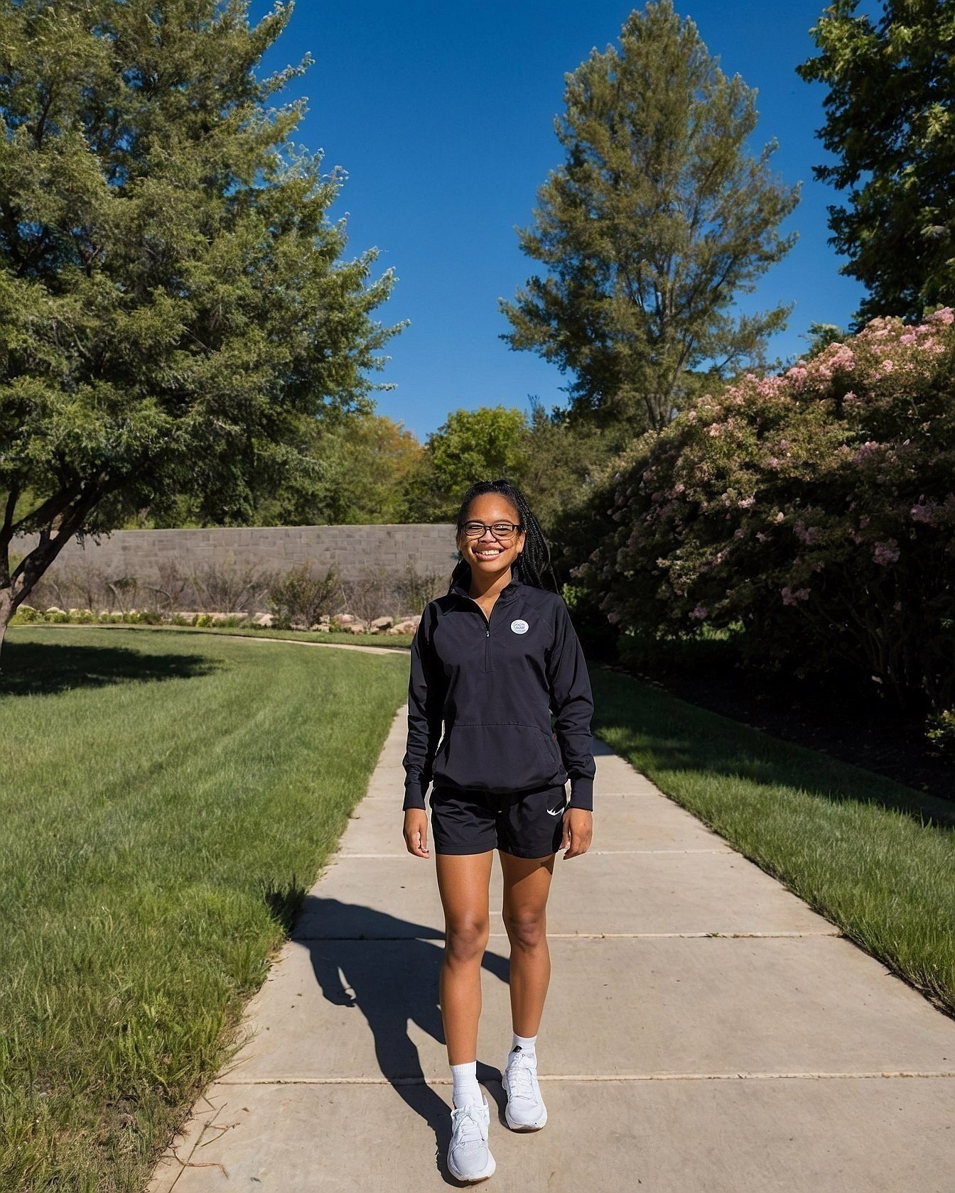 Athletic Zip-Up Meets Athletic Shorts Style