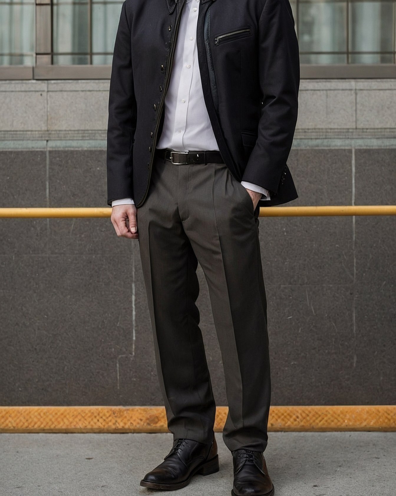 Structured Jacket Meets Flowing Trousers: A Contemporary Duality