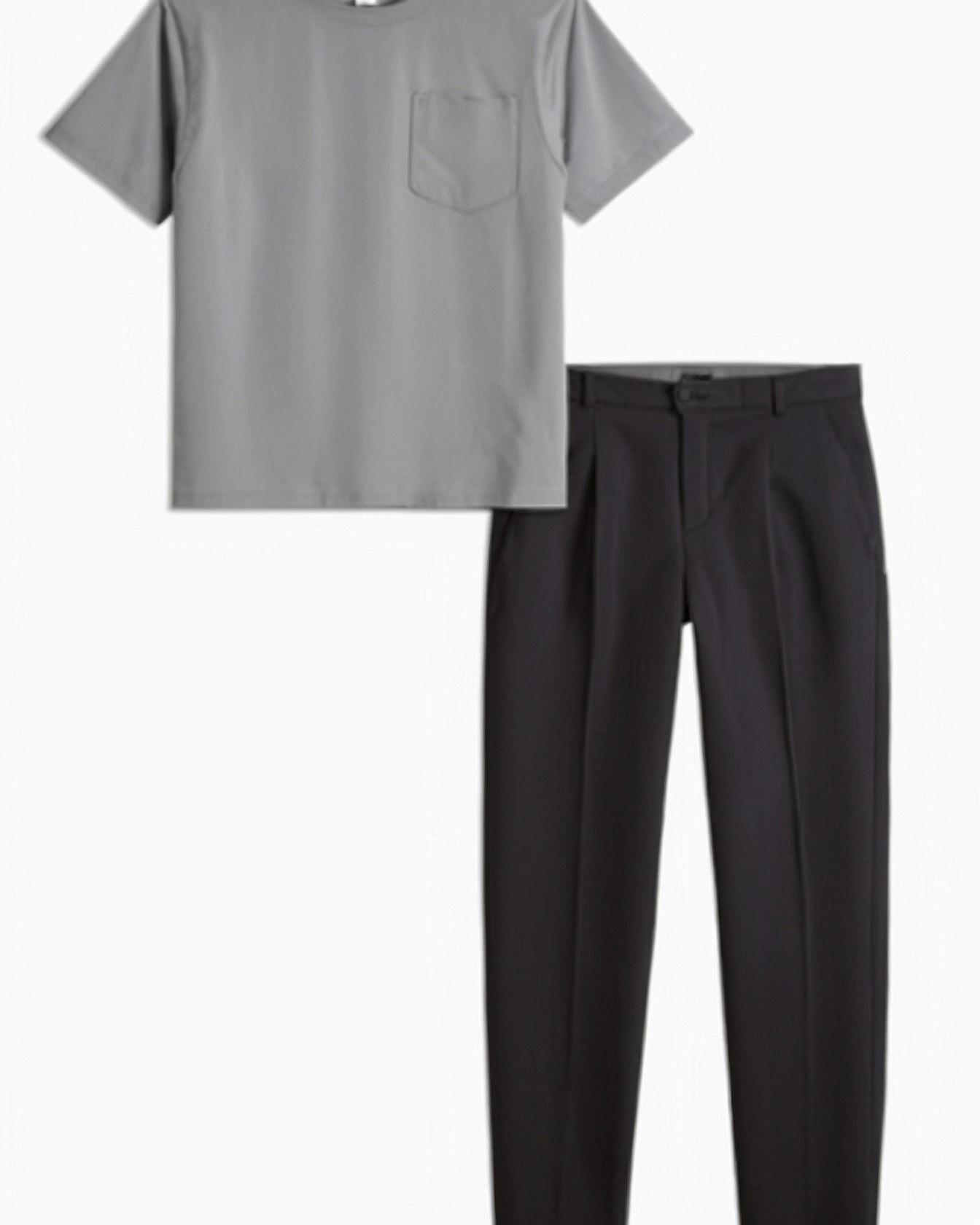 Smooth Tee Meets Sharp Pleated Trousers
