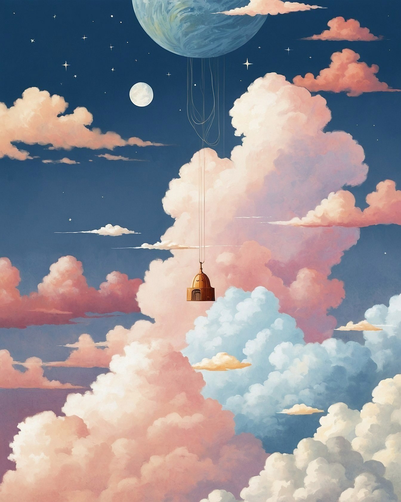 Dreamy Dome Suspended Amidst Skybound Clouds