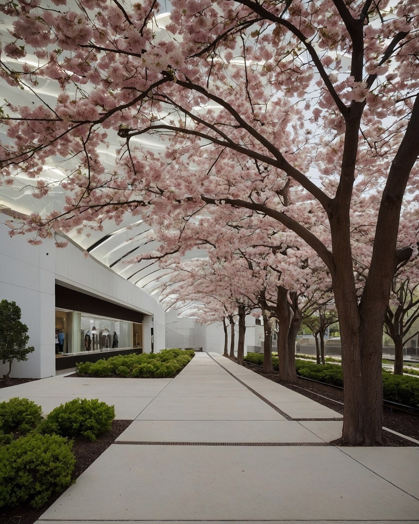 Modern Architecture Meets Blossoming Nature
