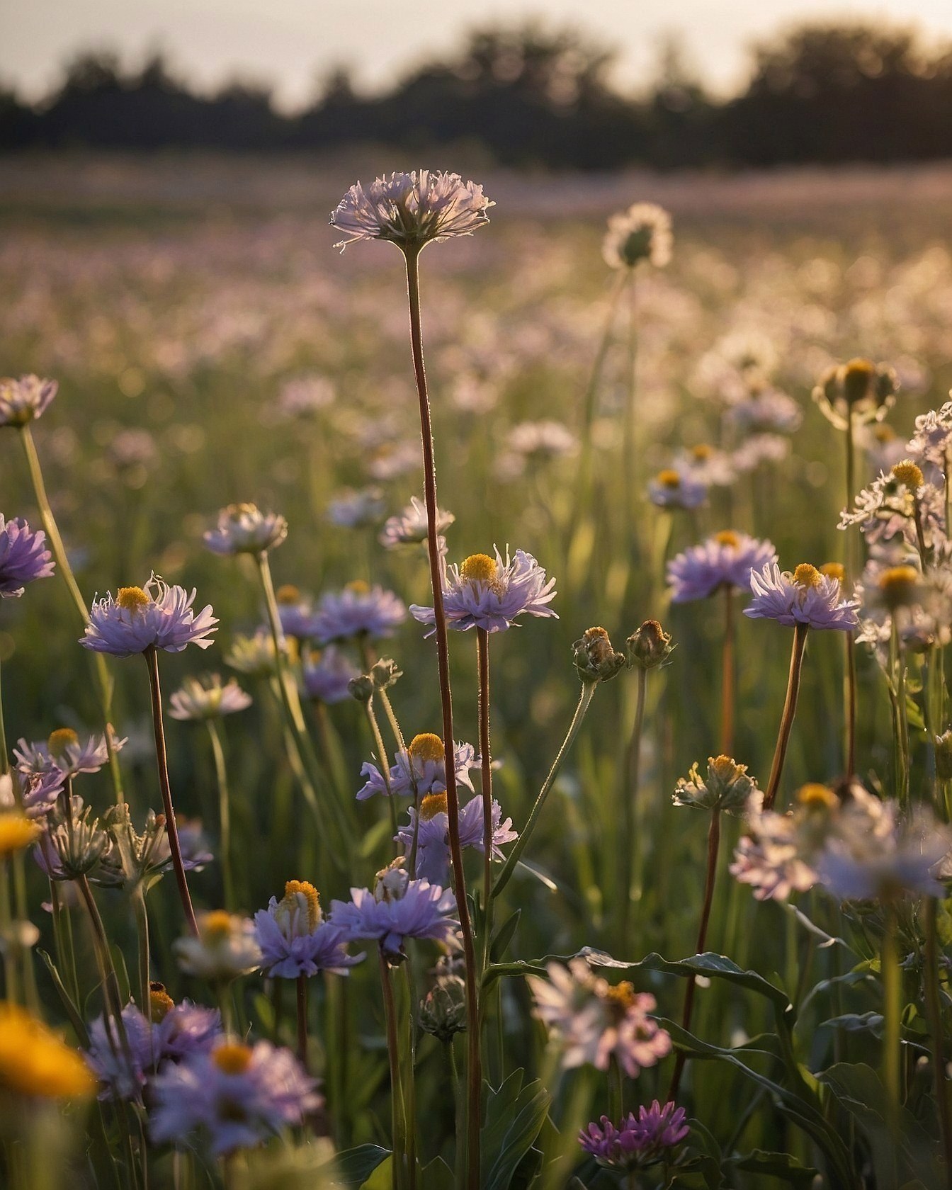 Tall, Slender Stems Amidst a Gentle Bloom
