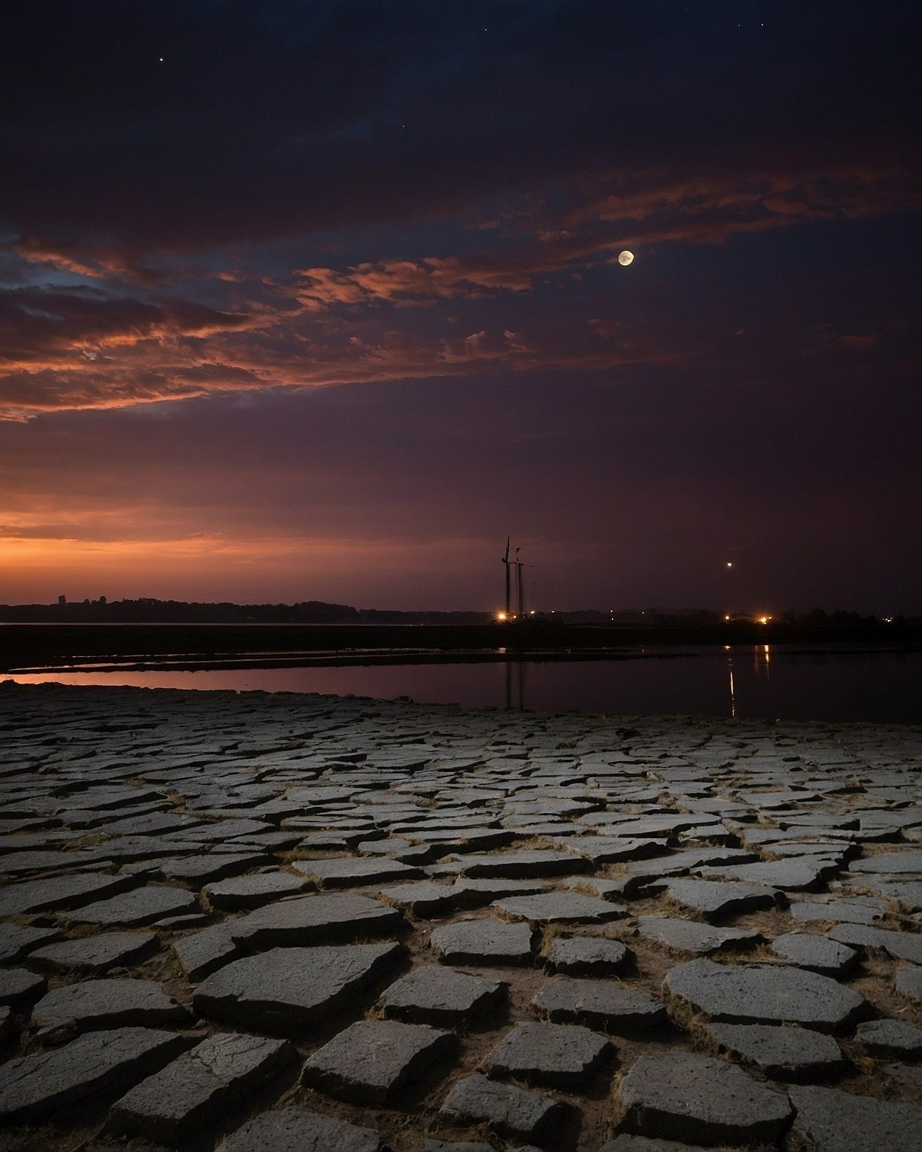 Cracked Earth Meets Celestial Calm
