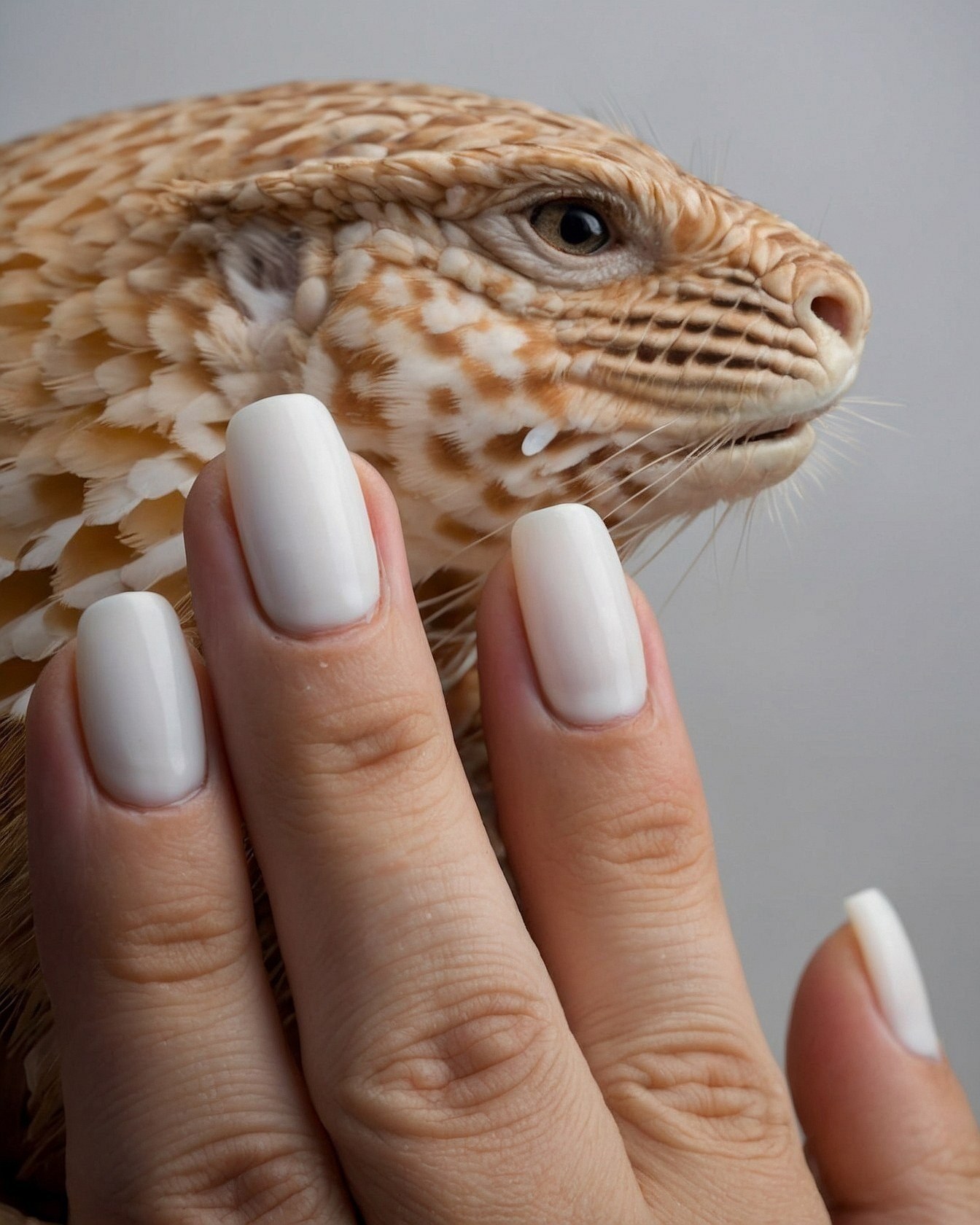 Nails Against Scaly Texture
