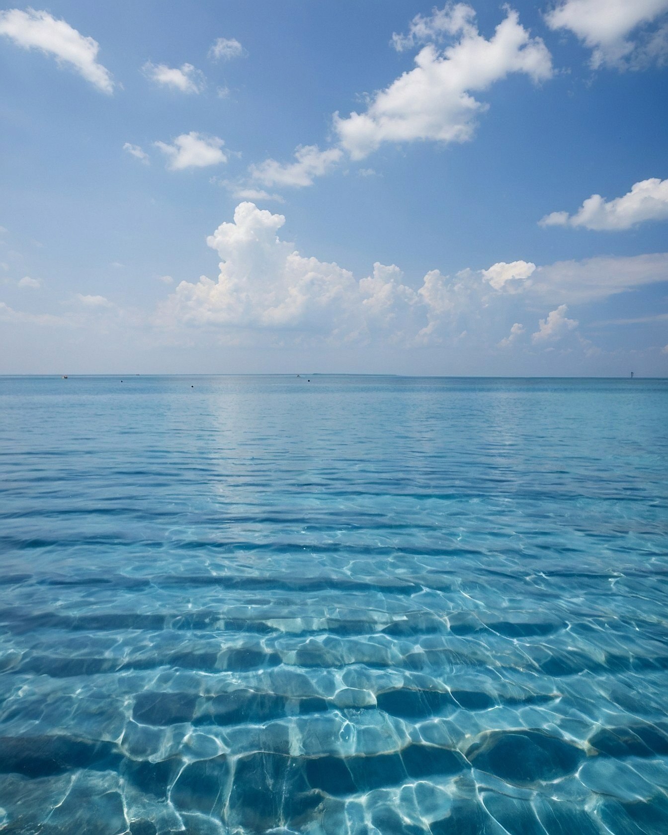Beneath the Surface: Sunlit Steps in Azure Water