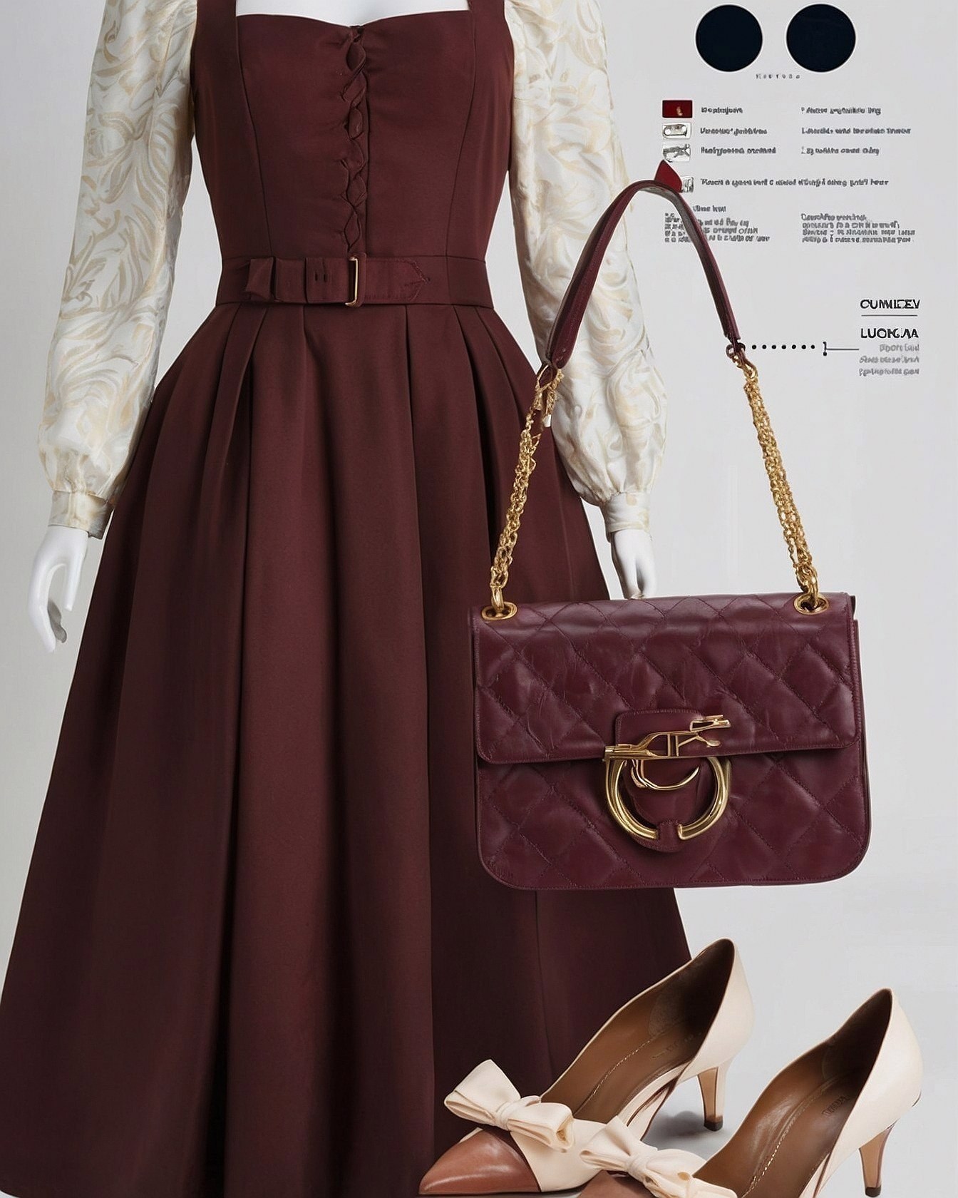 Structured Dress Meets Flowing Sleeves and Quilted Bag