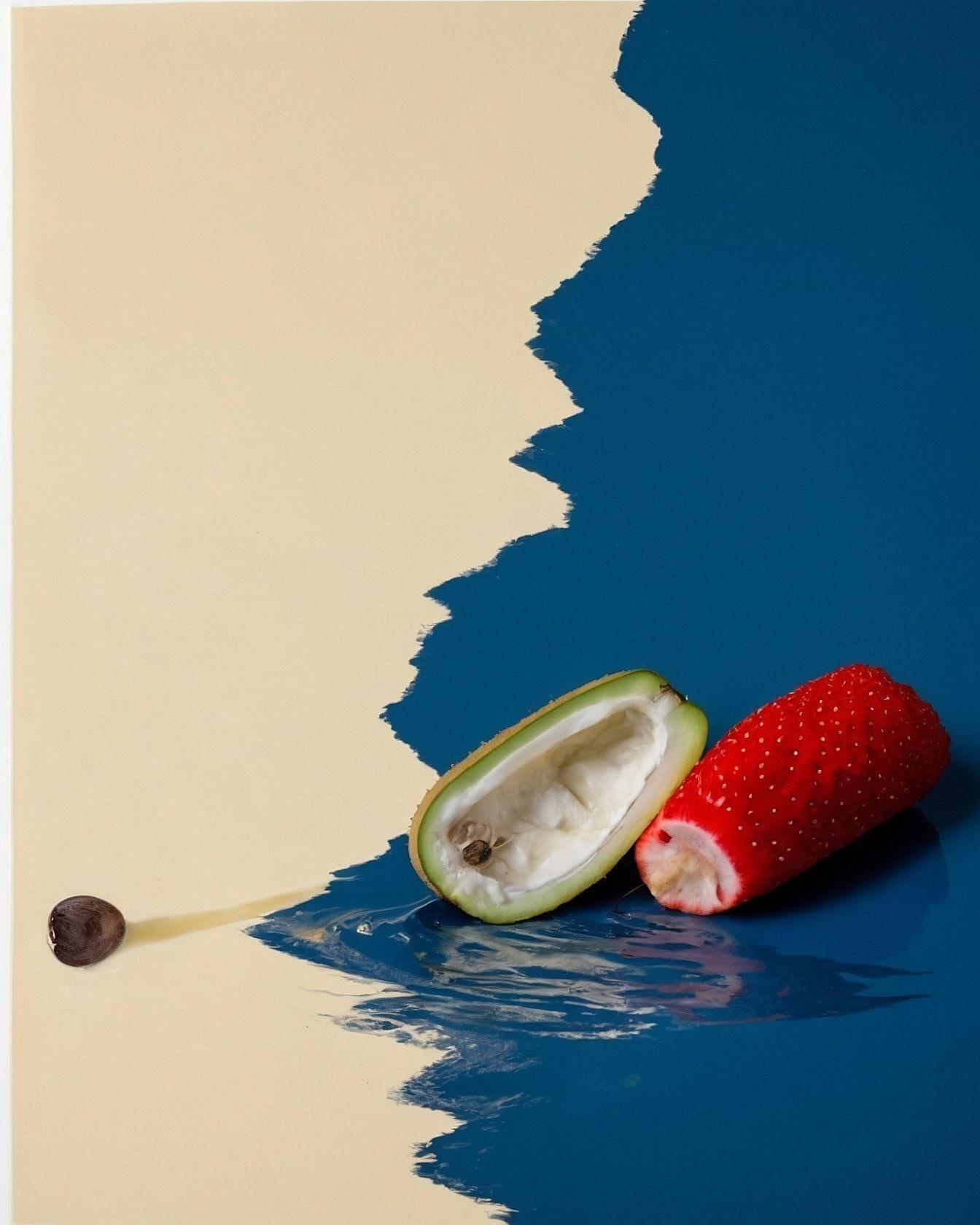 Sharp Paint Strokes Meeting Organic Fruit Forms