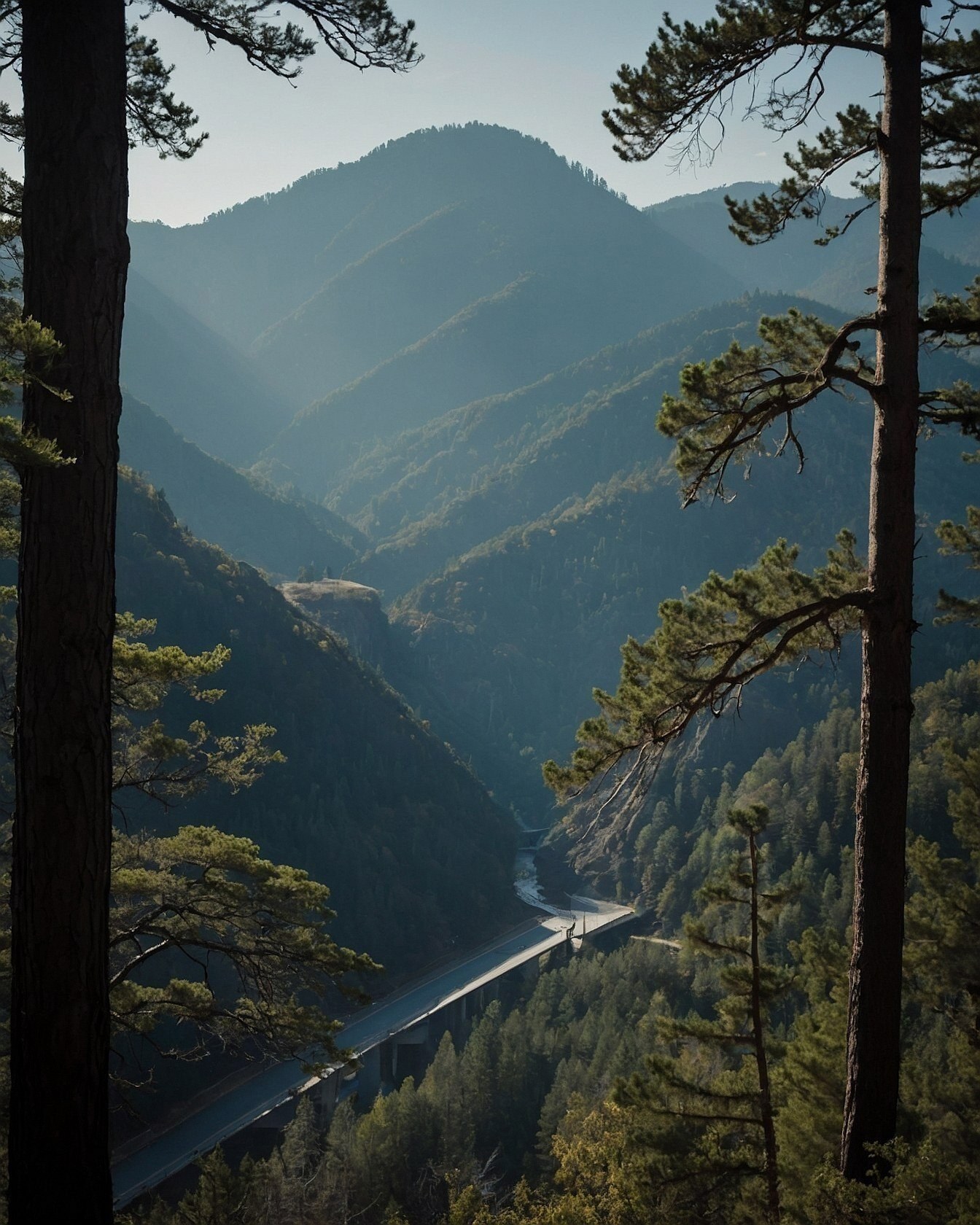 Man-made Highway Meets Majestic Mountain Vistas