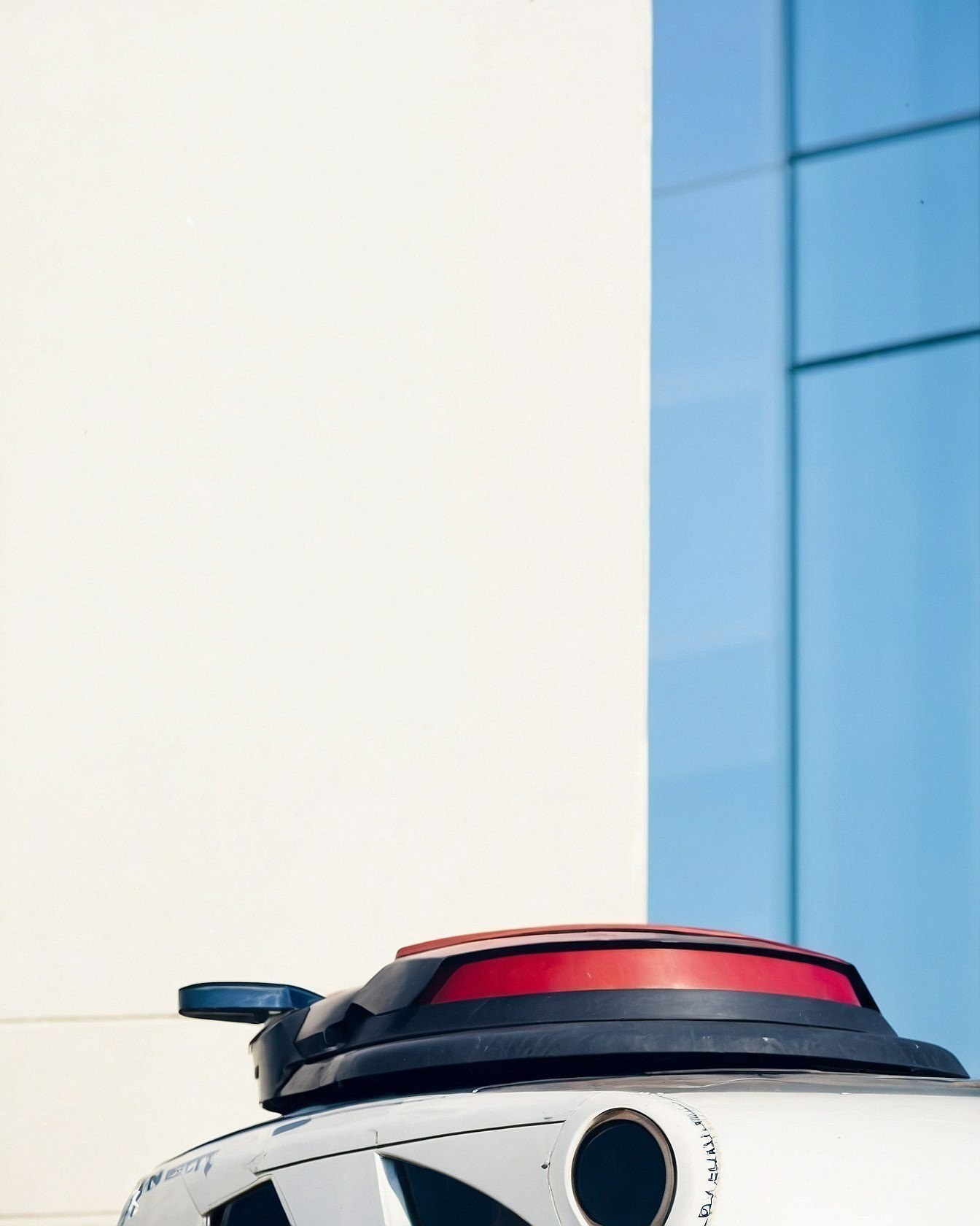 Geometric Forms Meet a Bold Red Accent