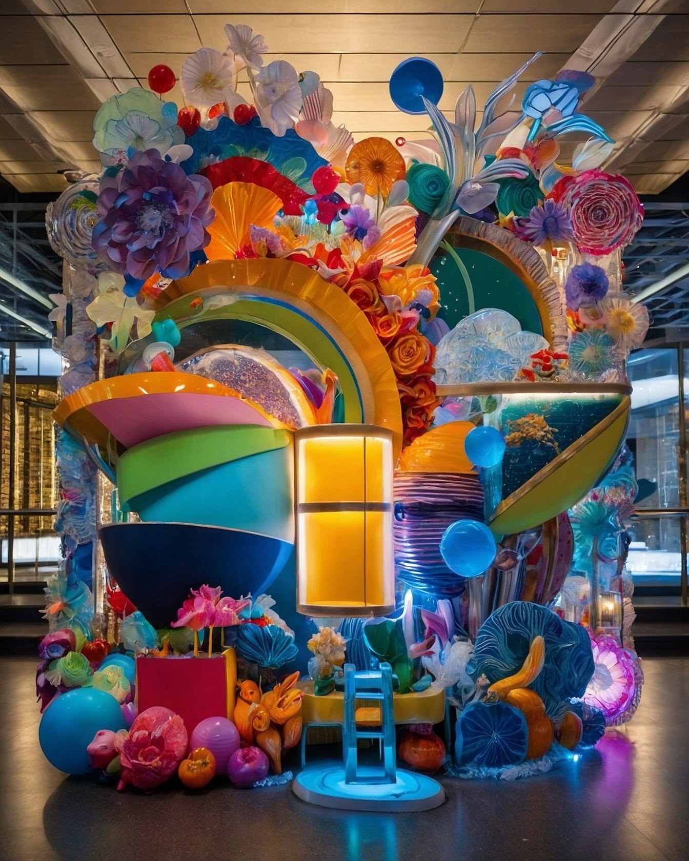 A Bold Juxtaposition of Playful Forms and Cool Tones