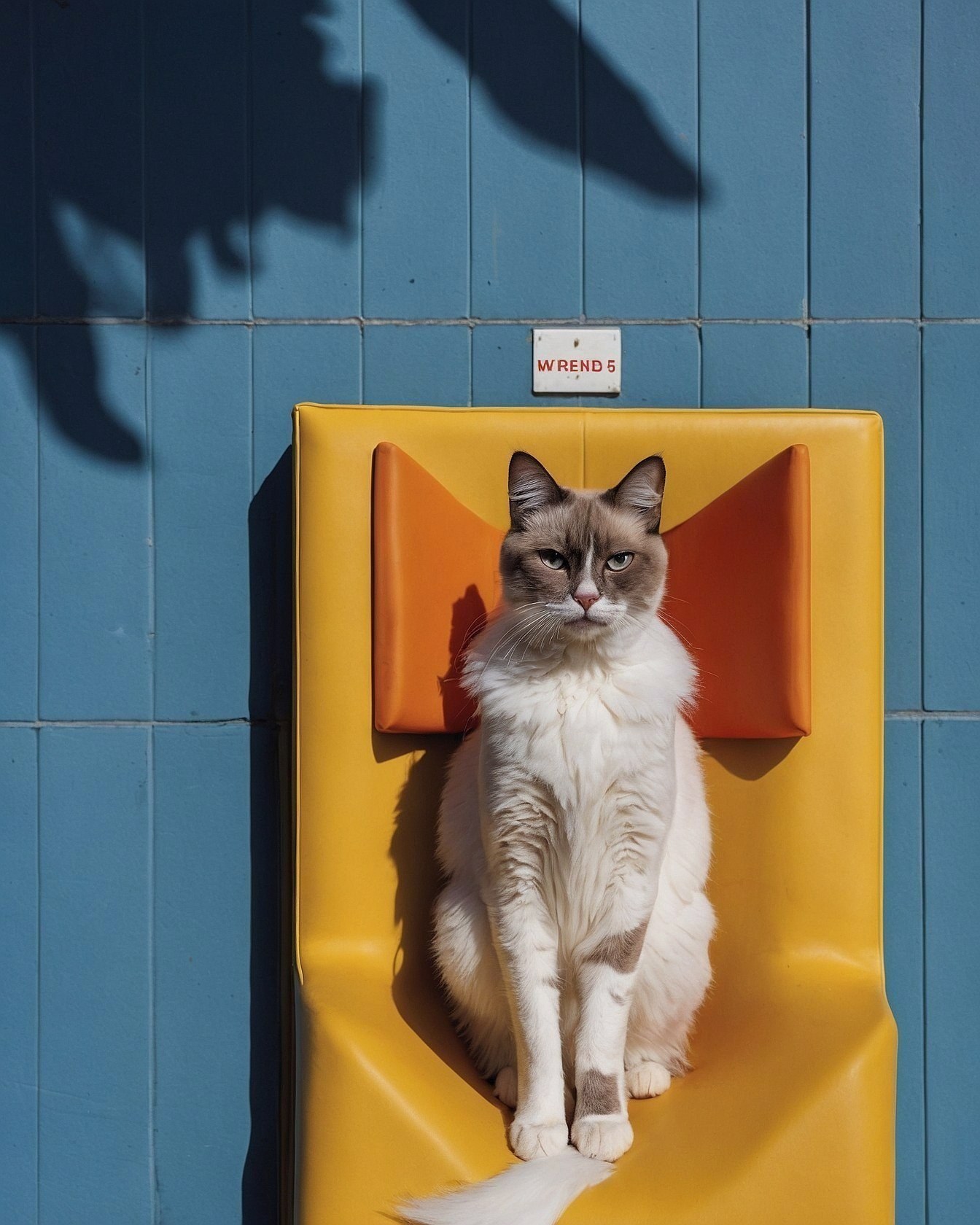 Formal Feline on Textured Tiles