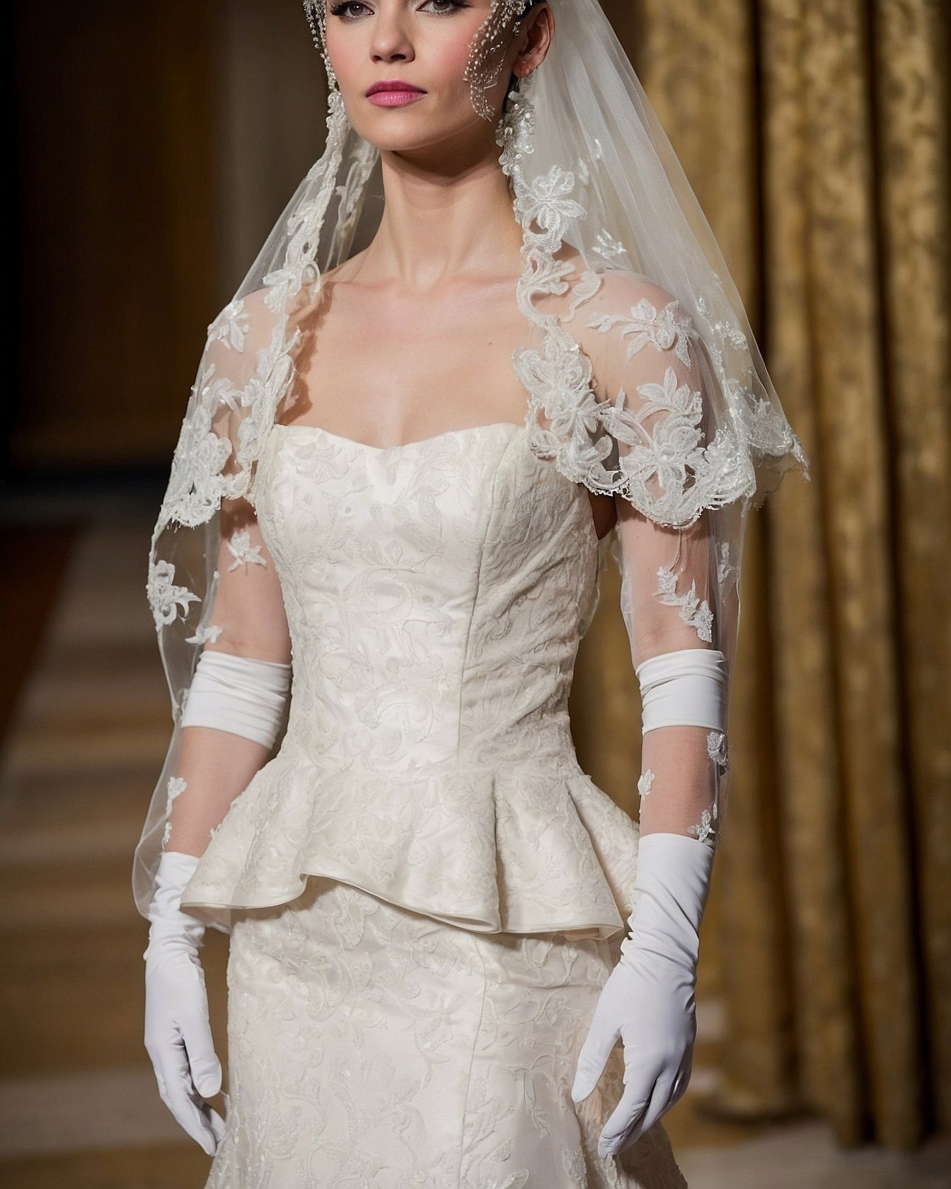 Structured Bodice Meets Flowing Lace Overlay