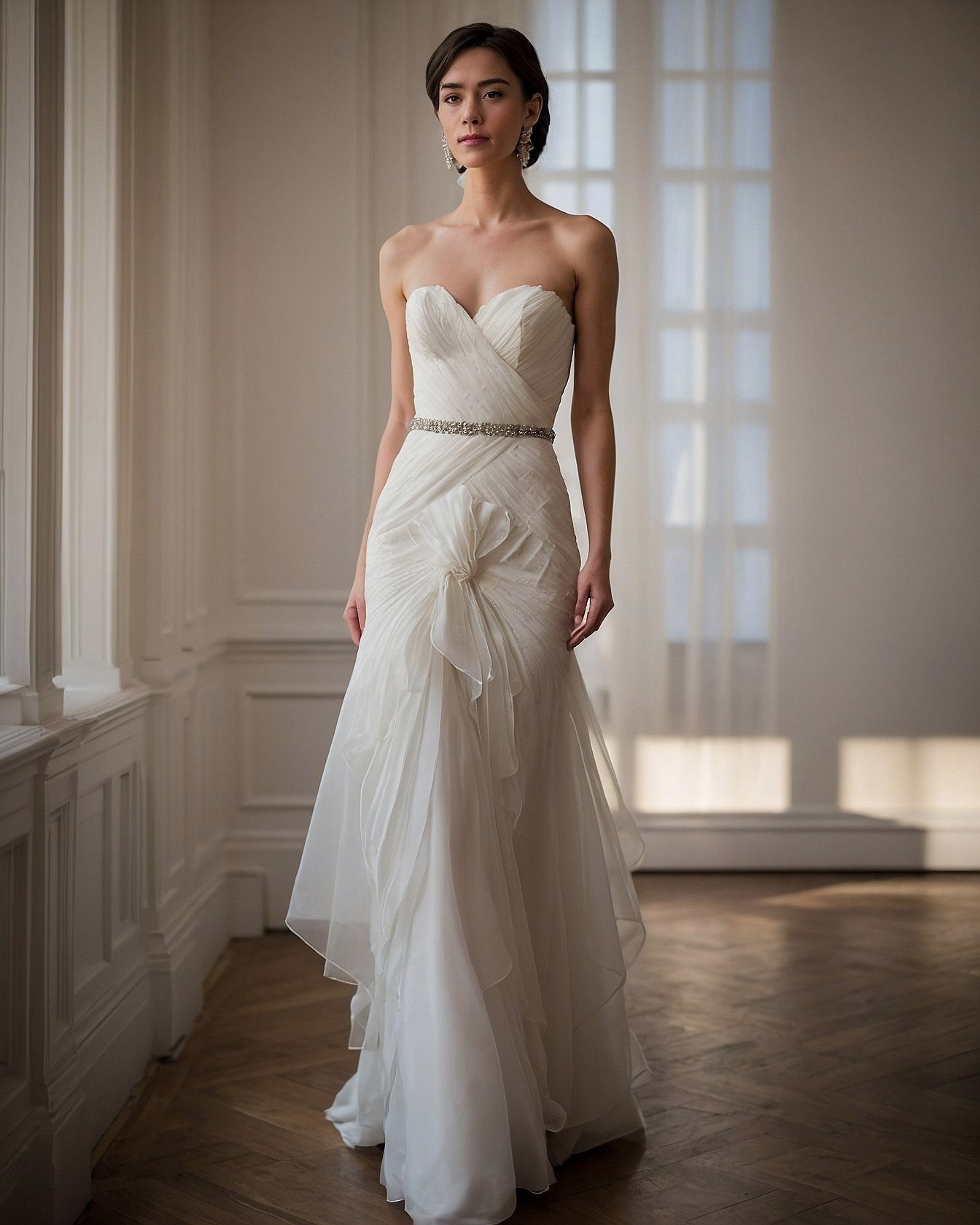 Structured Bodice Meets Flowing Skirt Drama