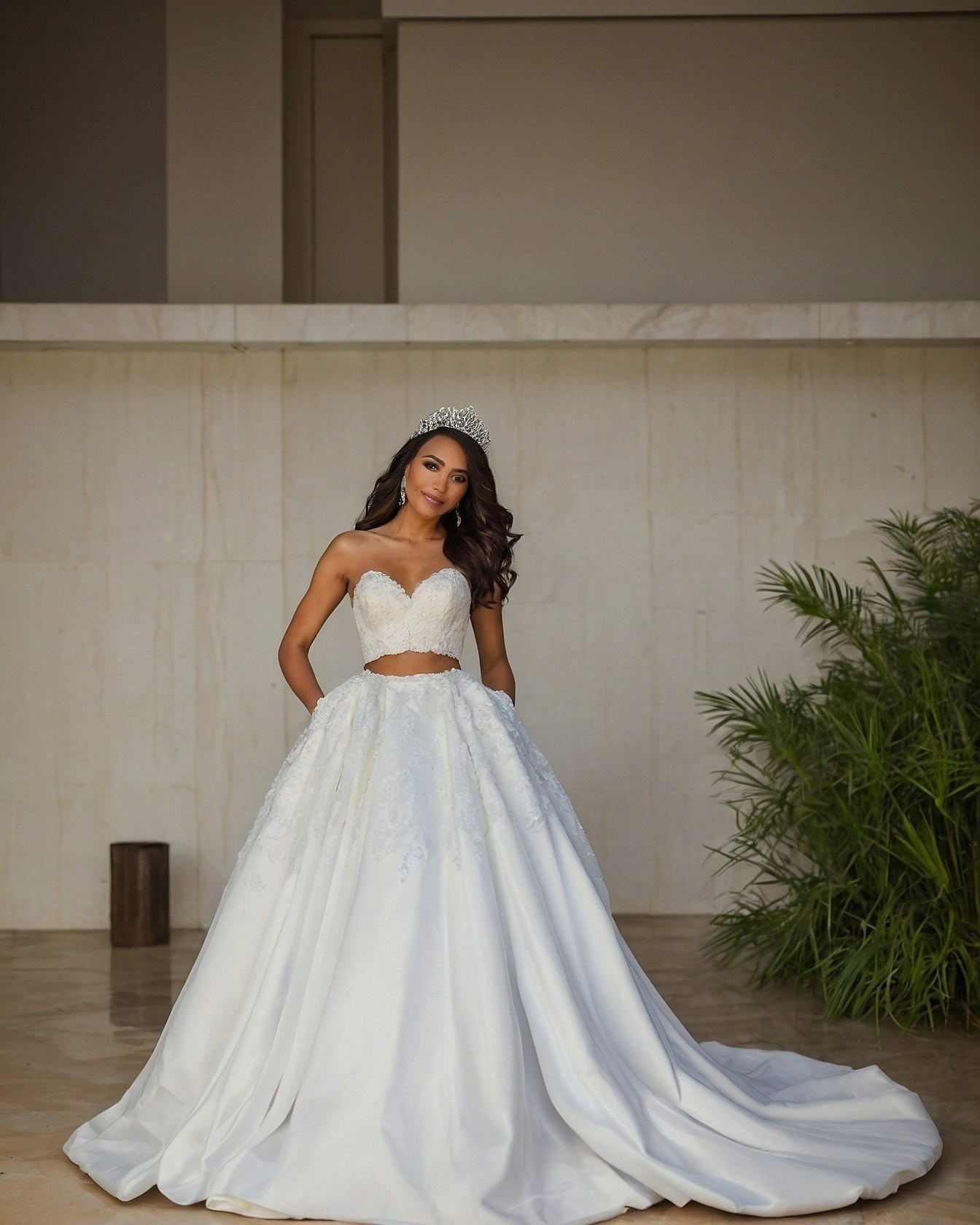 A Modern Princess Ballgown with a Cropped Bodice