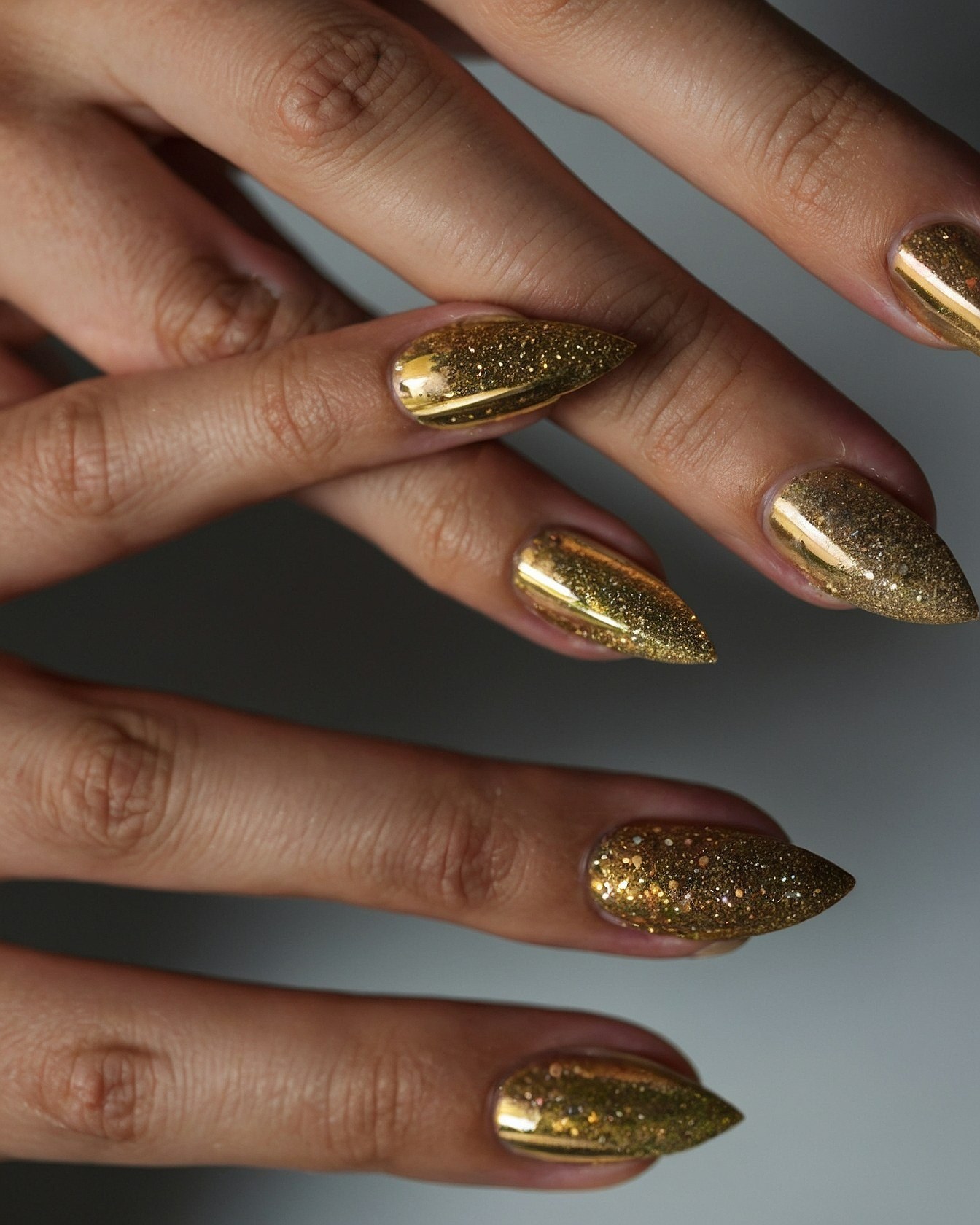 The Glint of Metallic Accents Against Soft Skin