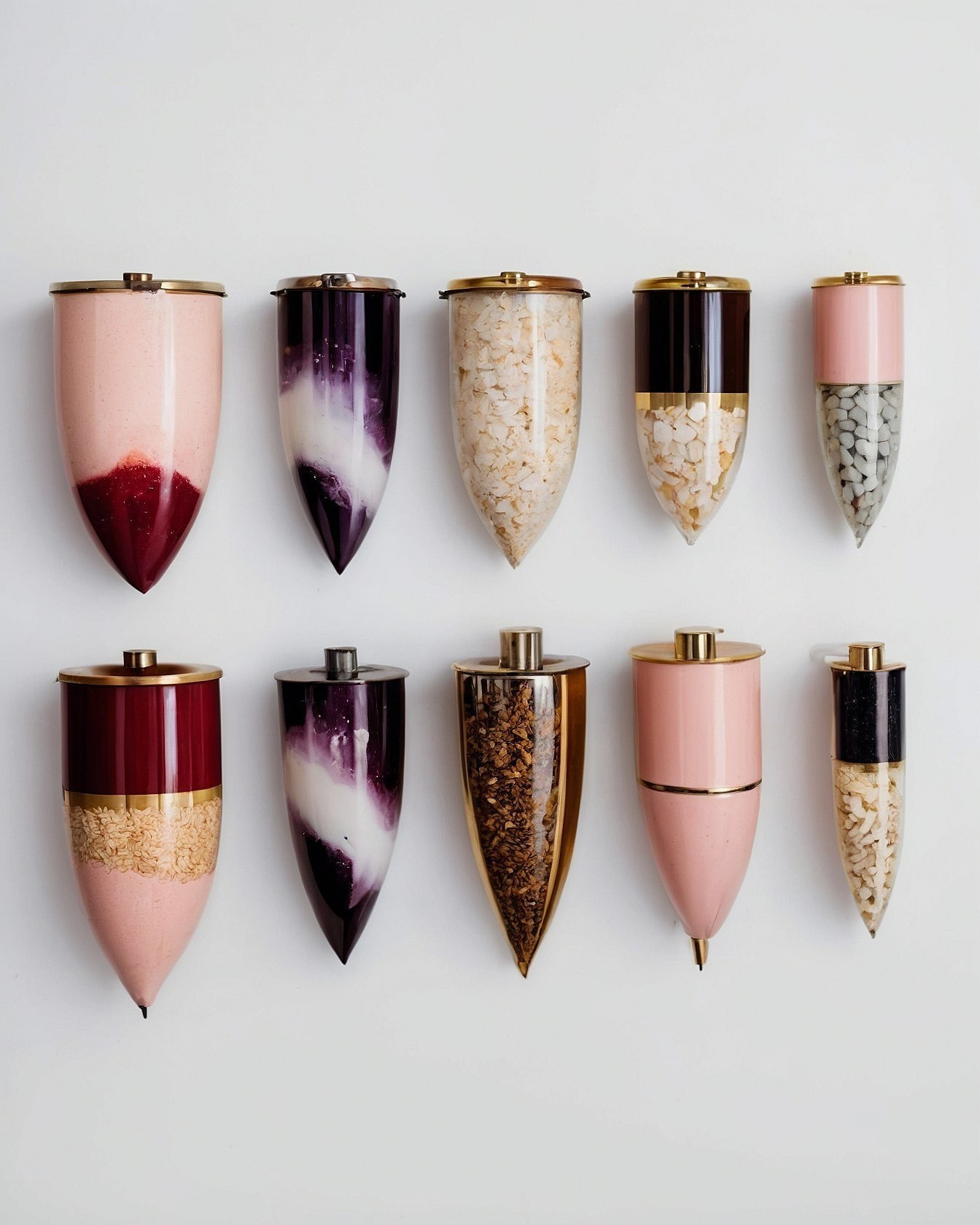 Contrasting Textures: Smooth Enamel Meets Granular Fill
