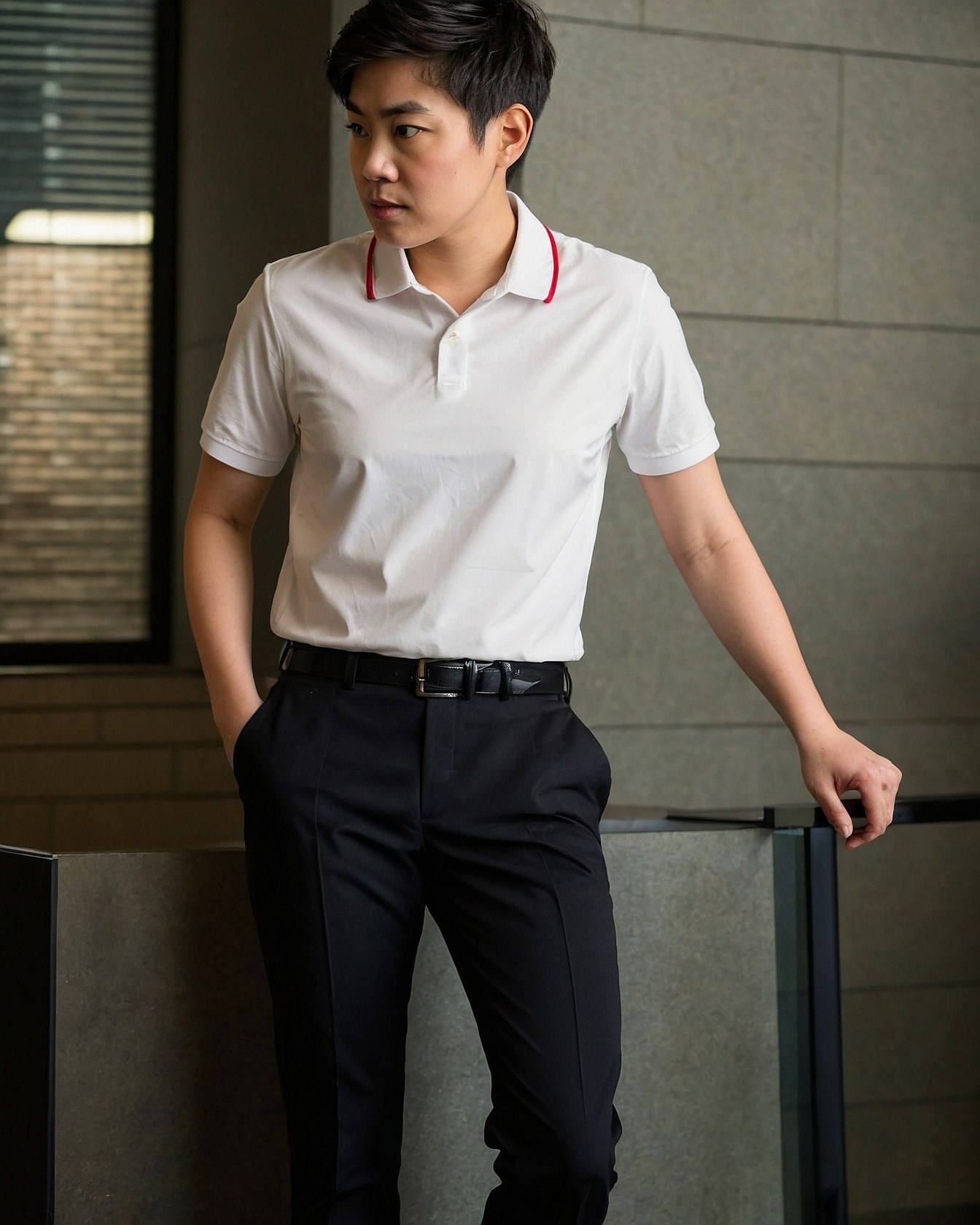 Crisp Polo Meets Tailored Trousers: A Modern Contrast