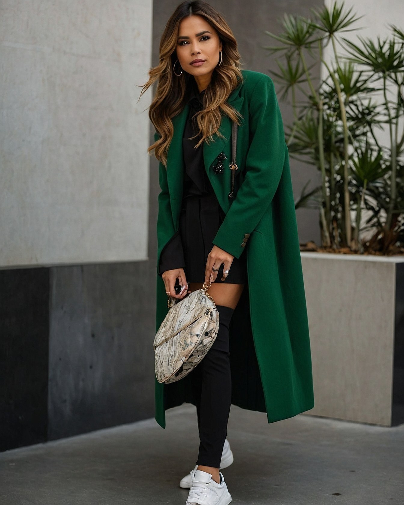 Sharp Blazer Meets Relaxed Sneaker Style