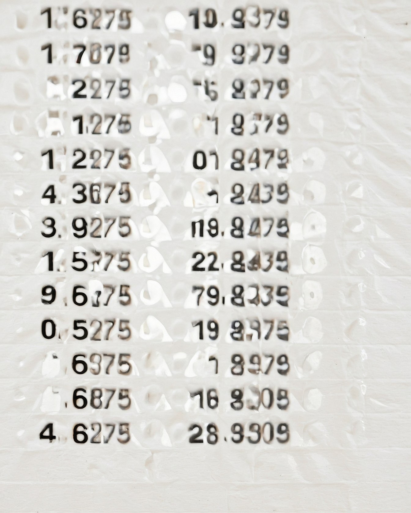 Structured Numbers Against a Soft, Textured Background