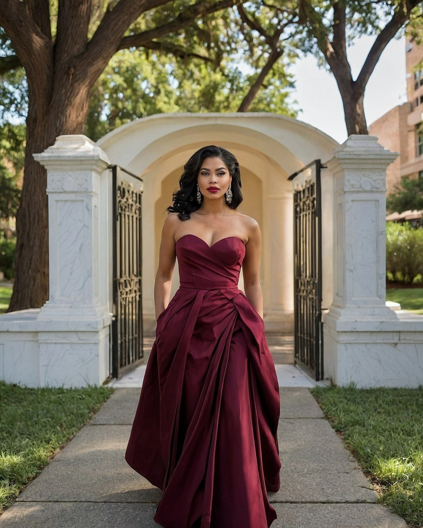 Styling a Classic Strapless Prom Dress with Pockets