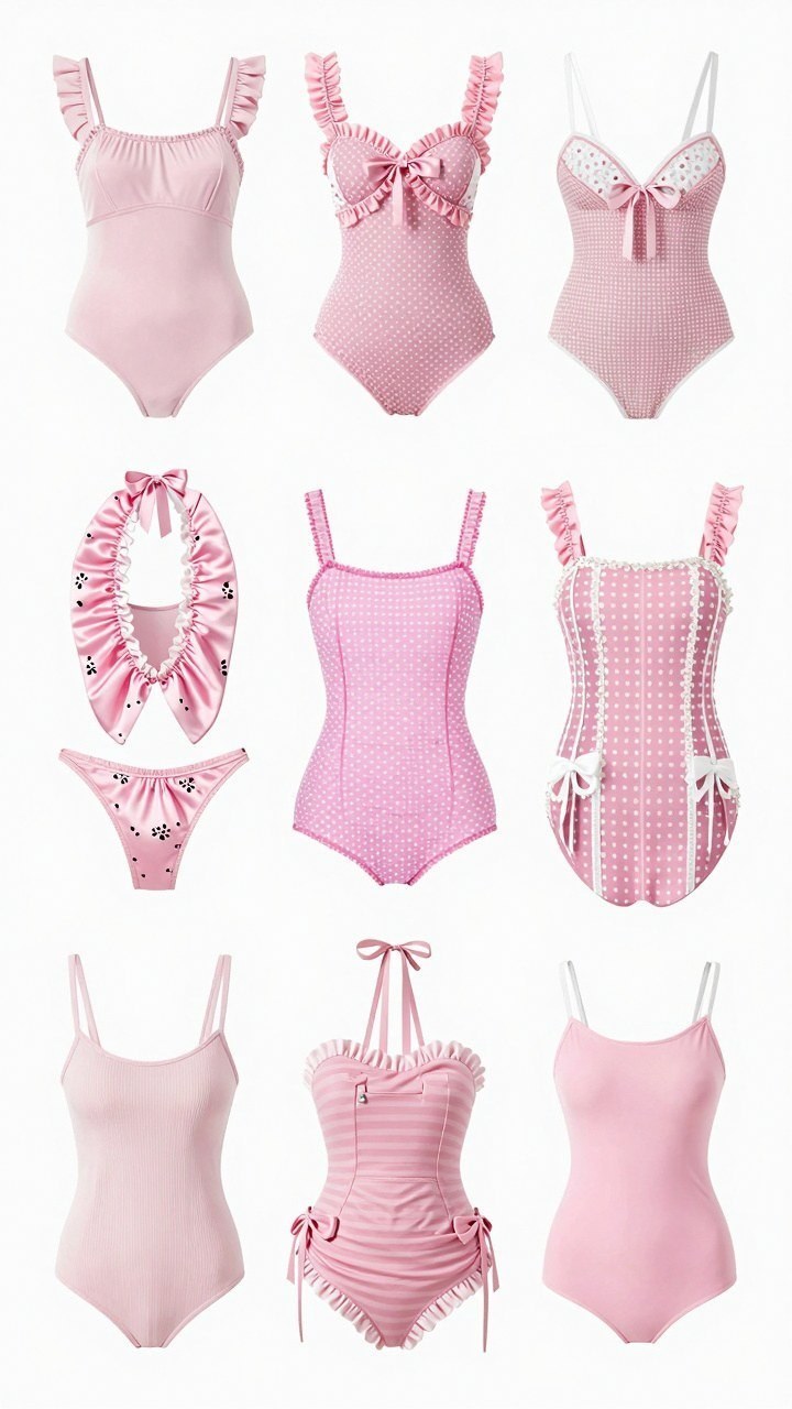Embracing Playful Details in Pink Swimwear