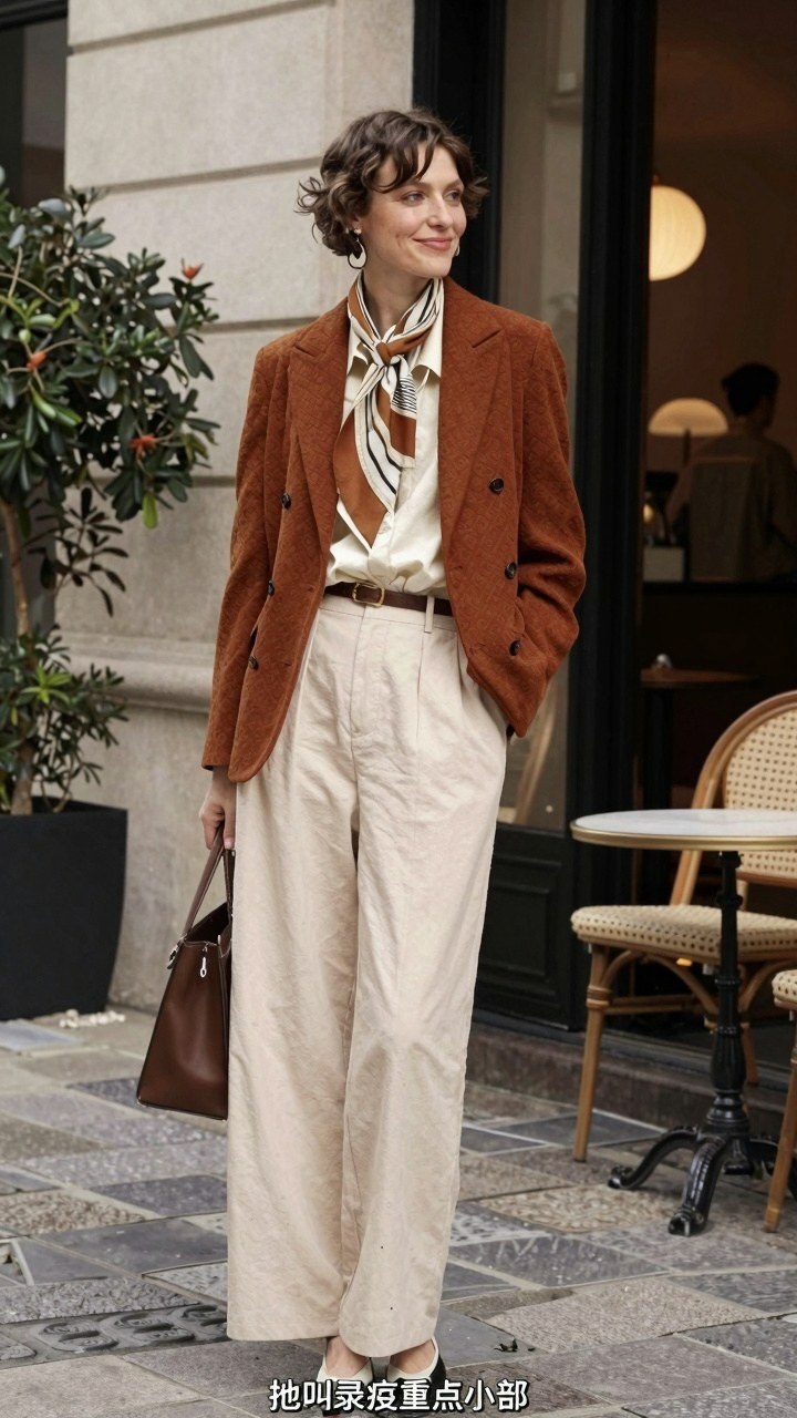 Adding a Silk Neck Scarf to Your Camel Coat Outfit