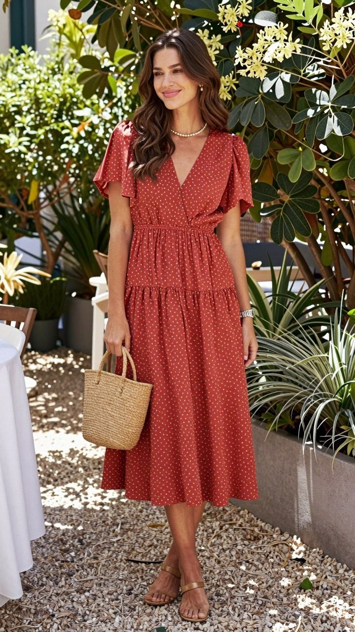 Choosing a Flutter Sleeve Red Midi Dress for Hot Days