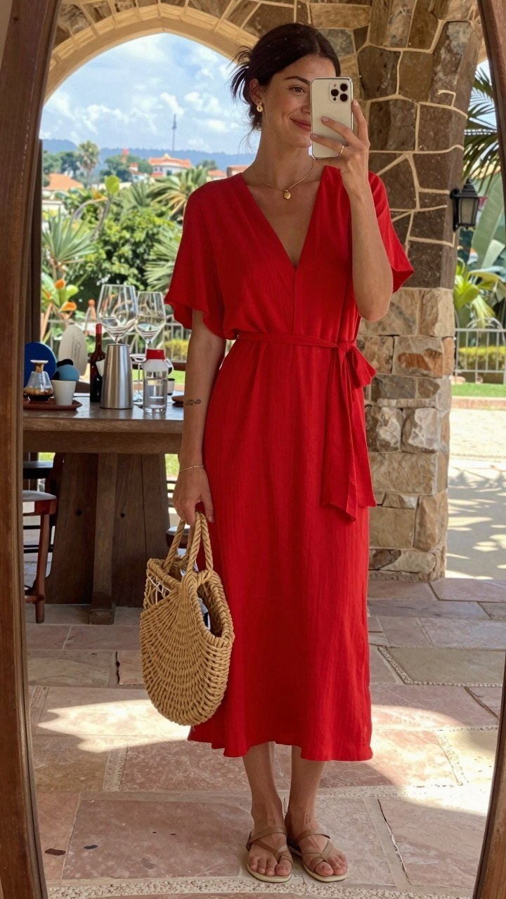 Styling the V-Neck Wrap Maxi Dress for Warm Weather