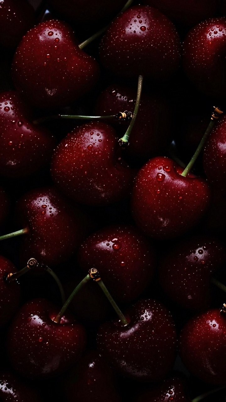 Adding Fresh Cherry Motifs to Dark Red Phone Wallpapers