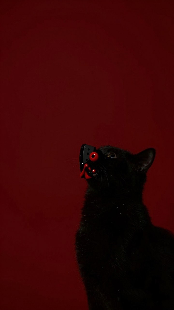 Cozy Black Cat Burgundy Wallpapers for Autumn