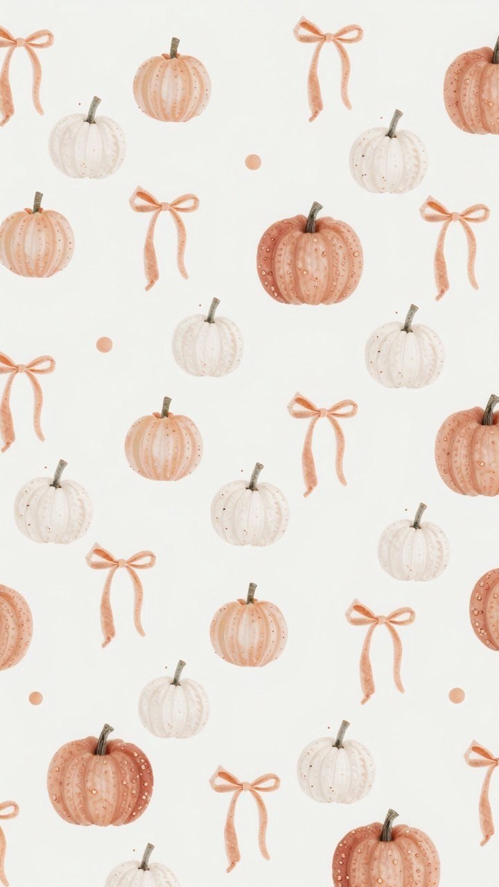 Adding Sweet Ribbon and Pumpkin Harvest Wallpaper Patterns