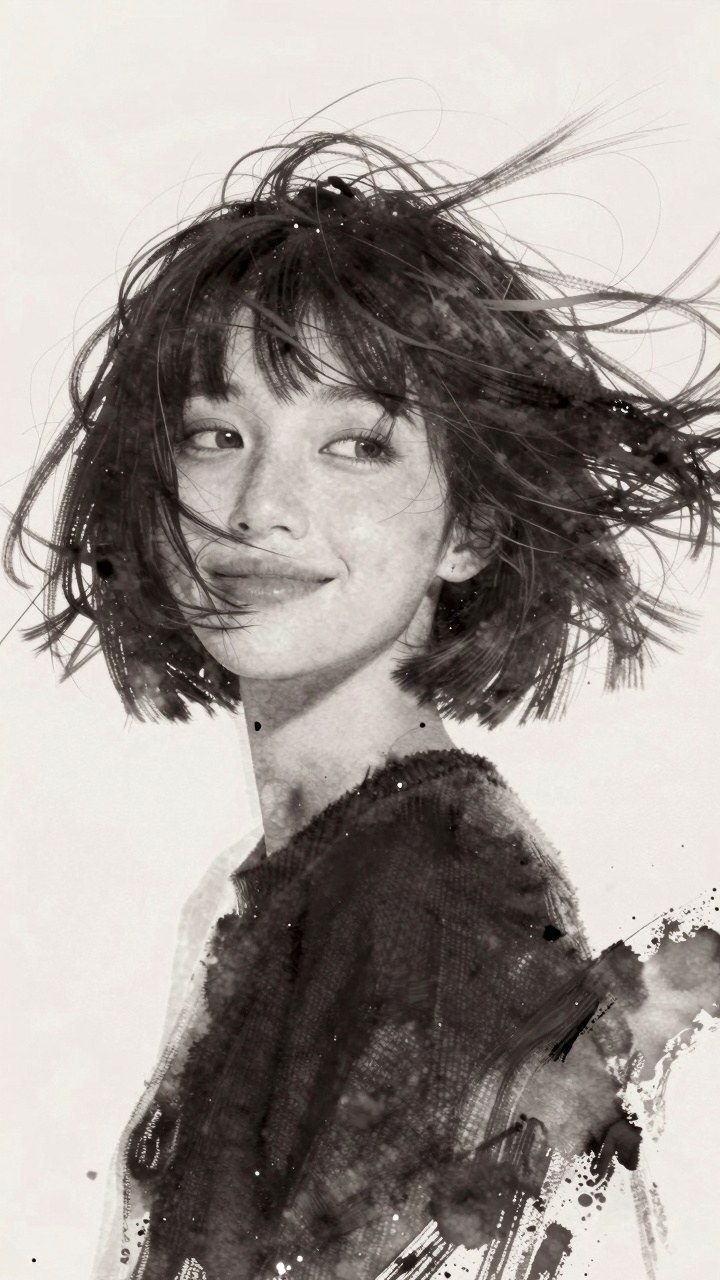 Abstract Ink Wash Geisha Wallpapers for Mobile Devices