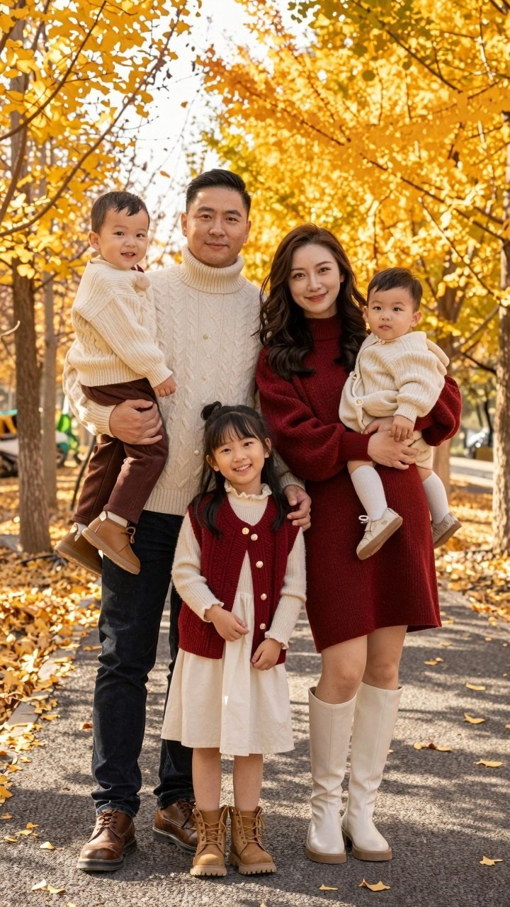 Including Children and Pets in Your Pumpkin Patch Couple Poses