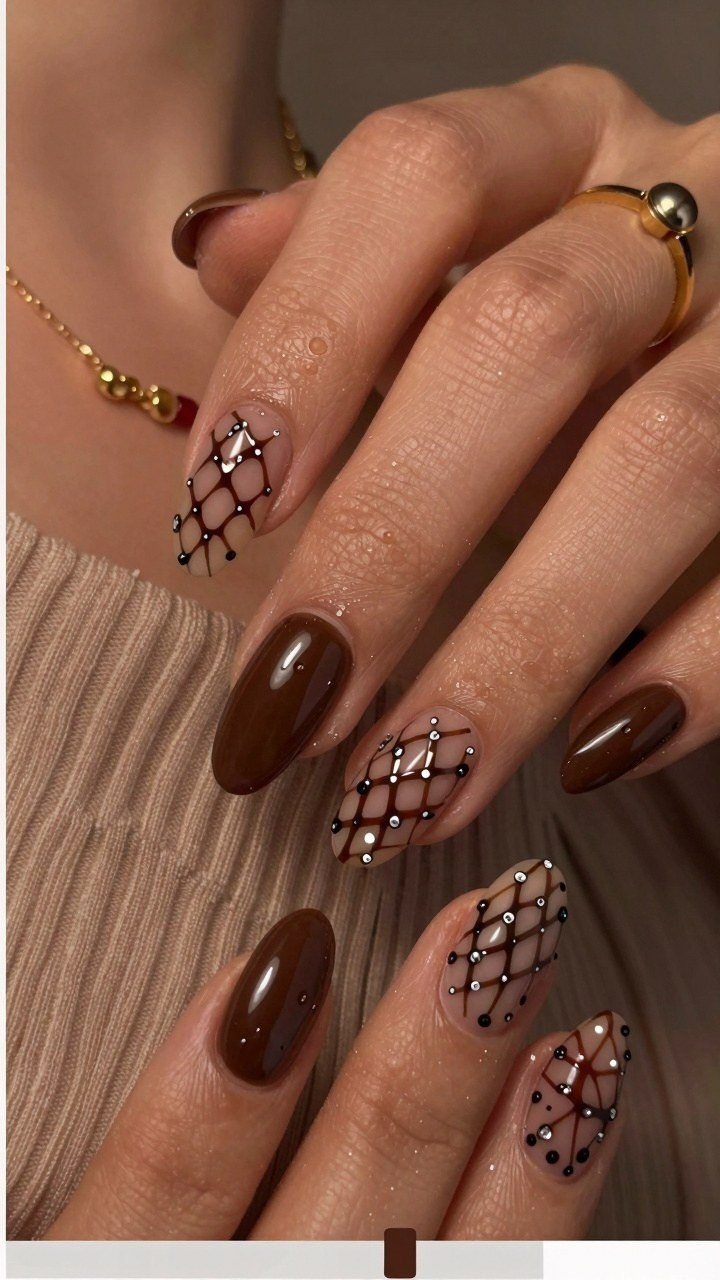 Adding Brown Netting and Rhinestone Details