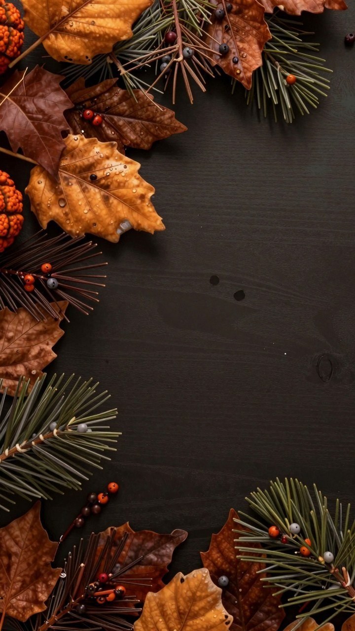 Adding Pine Accents to Your Autumn Leaves Mobile Wallpaper