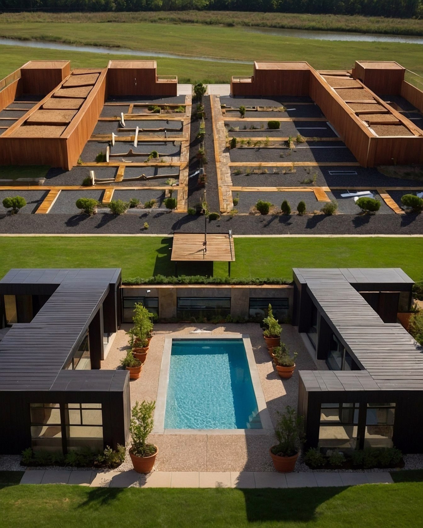 Modern Architecture Meets Geometric Gardens