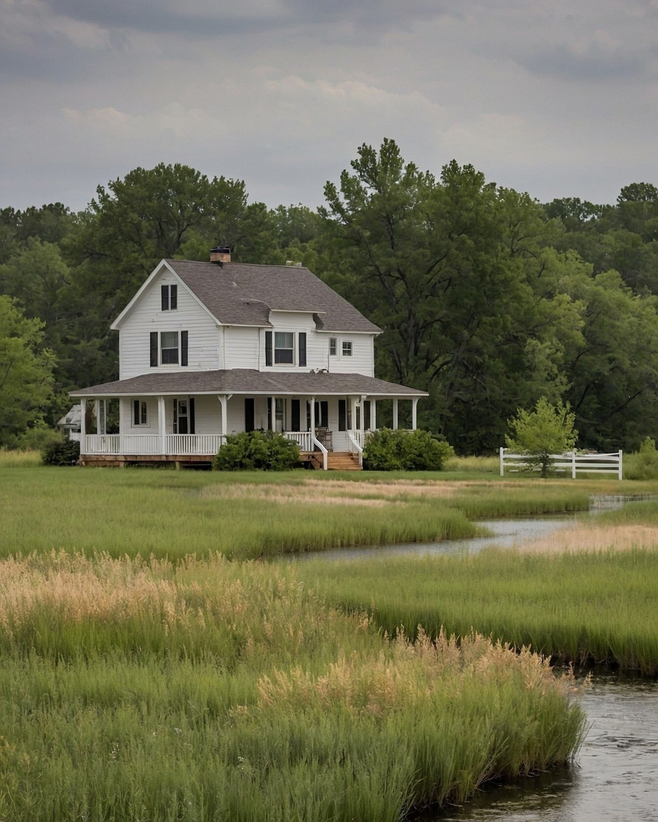 A Classic Farmhouse Wrapped in Porch Serenity