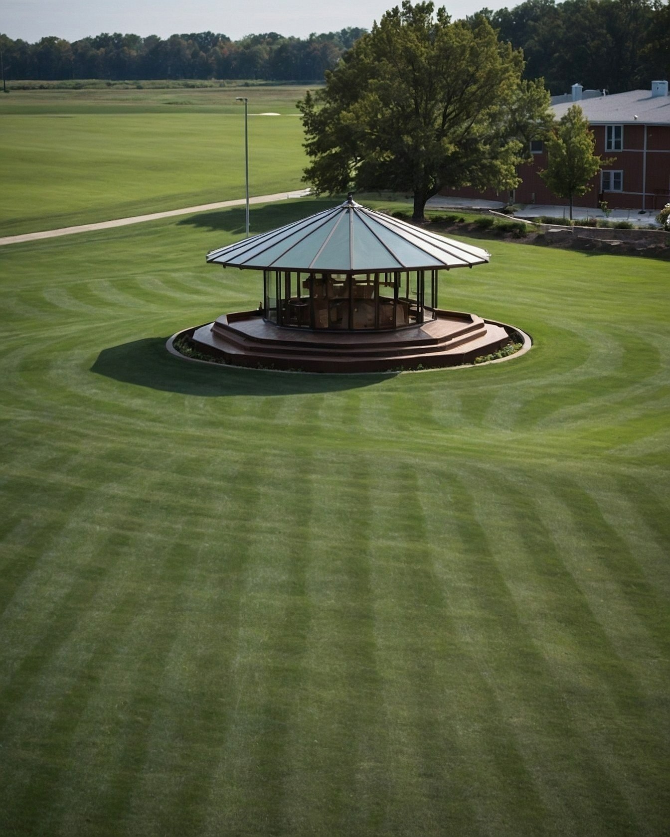 Geometric Lawn and Circular Pavilion Design