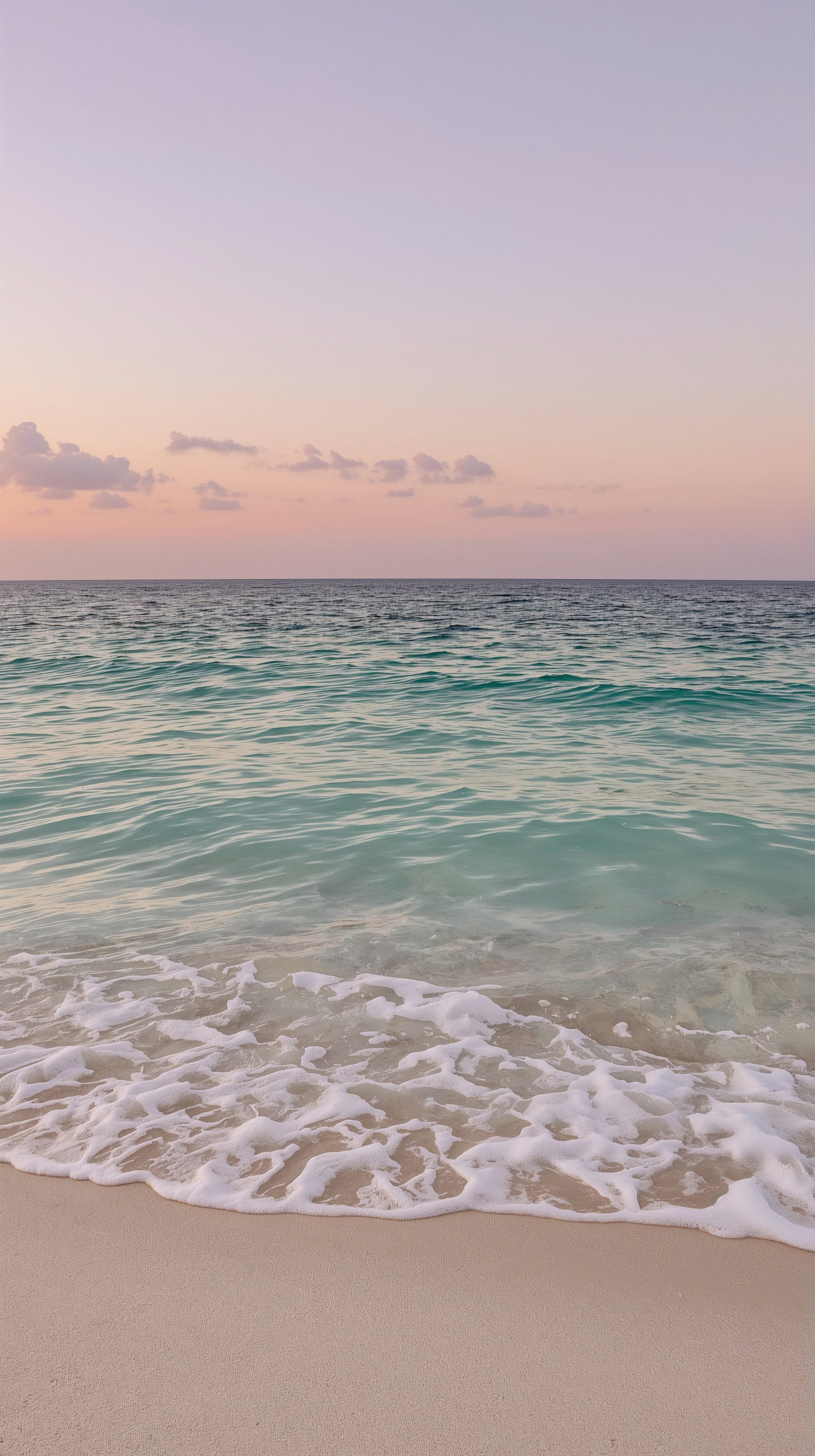 Dreamy Pastel Beach Sunset iPhone Wallpaper: Serene Ocean Hues