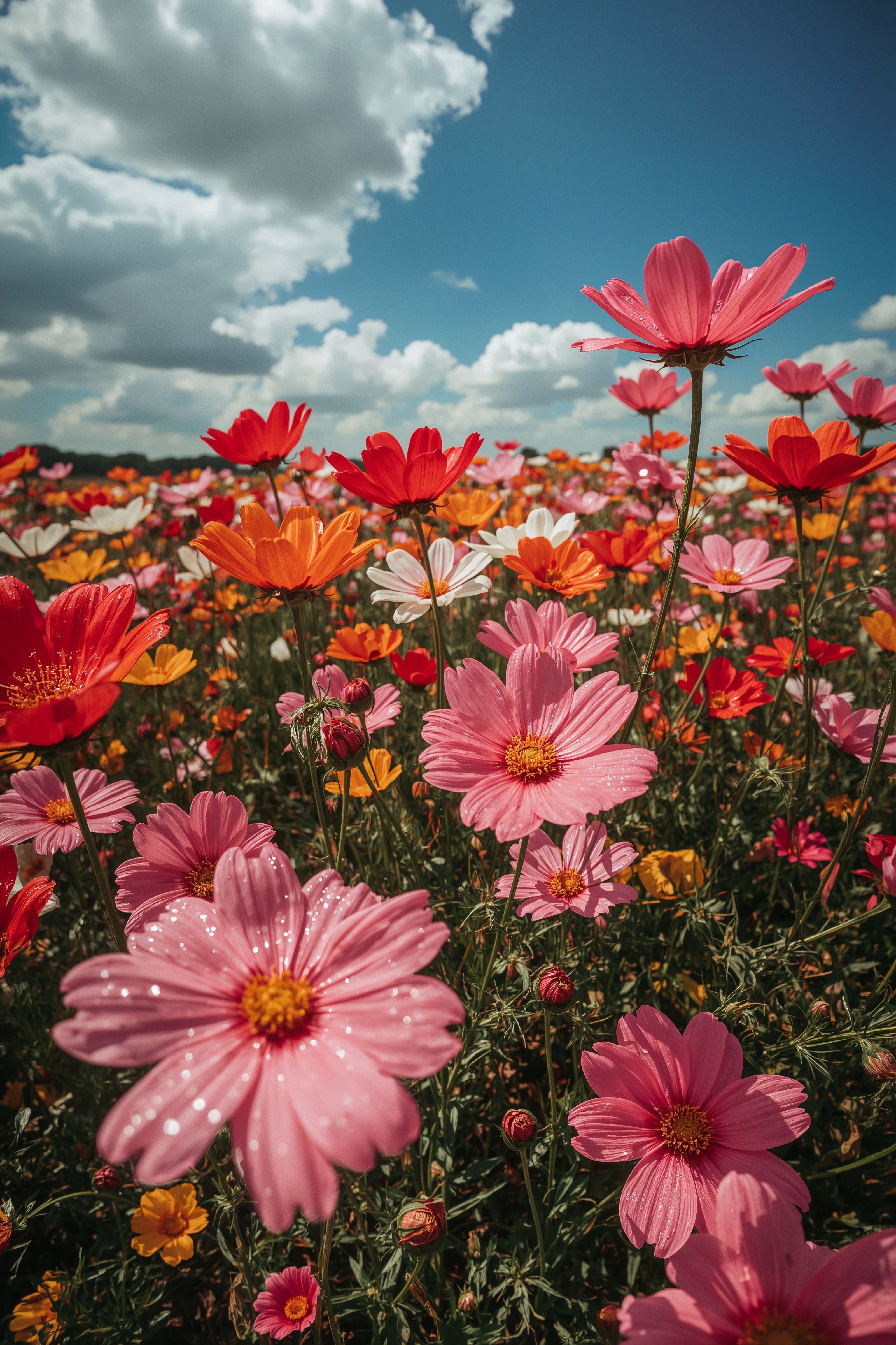 Vibrant Spring Flower Landscapes for Your Home Screen