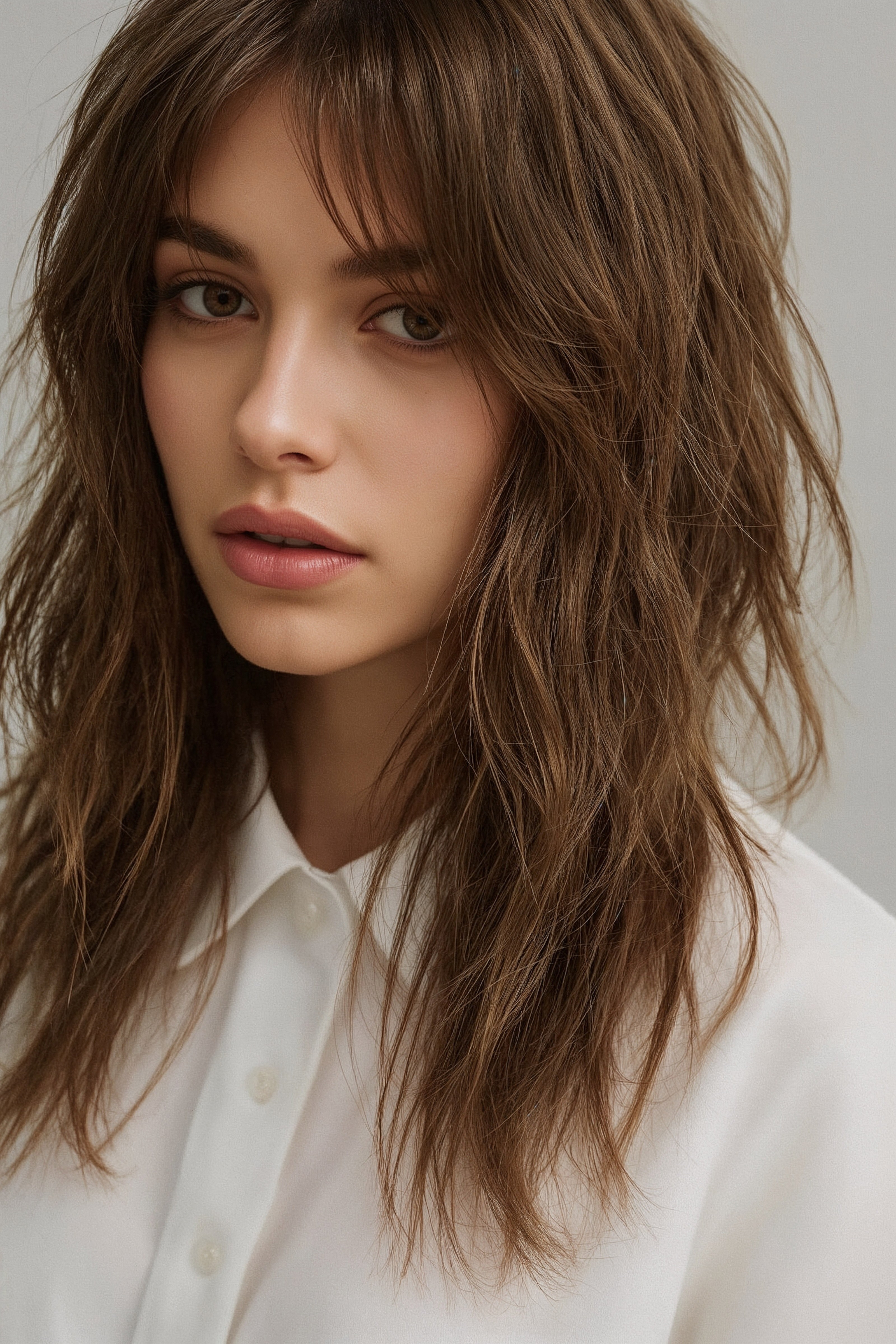 Effortless Long Shaggy Hair with Curtain Bangs: Your 2025 Style Upgrade