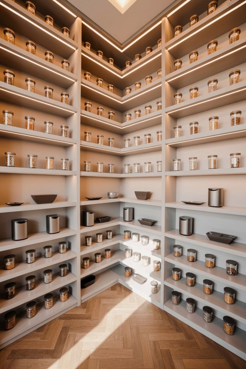 Modern U Pantry Design: Chic Apartment Kitchen Organization