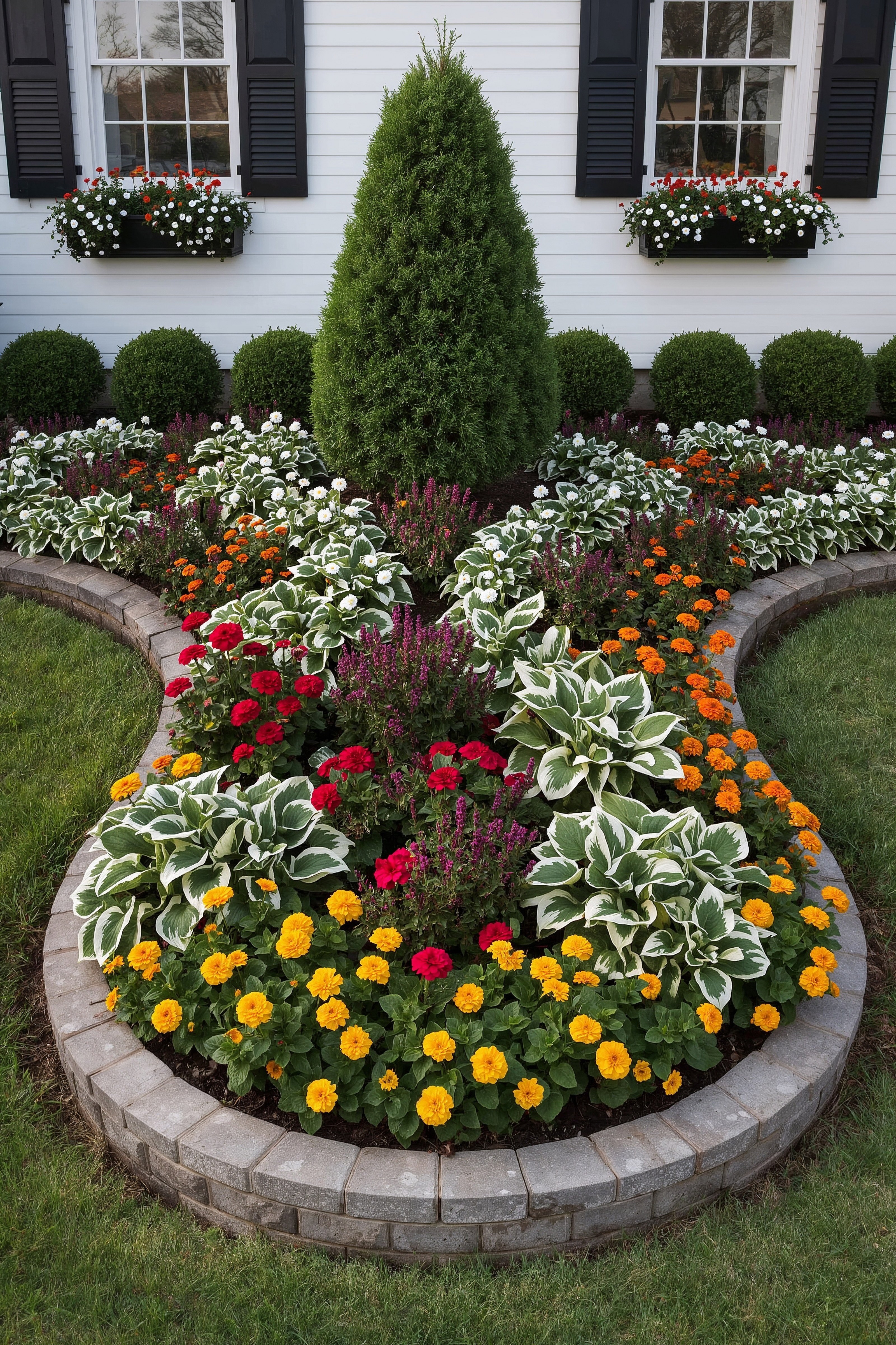 Elevate Your Curb Appeal: Stunning Front Yard Flower Beds with Stone Edging
