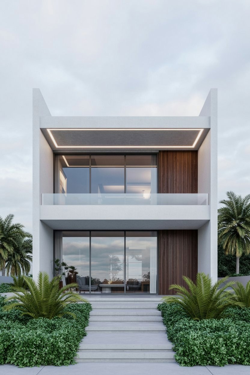 Elegant Modern Home Front: Redefining Contemporary Facades Design