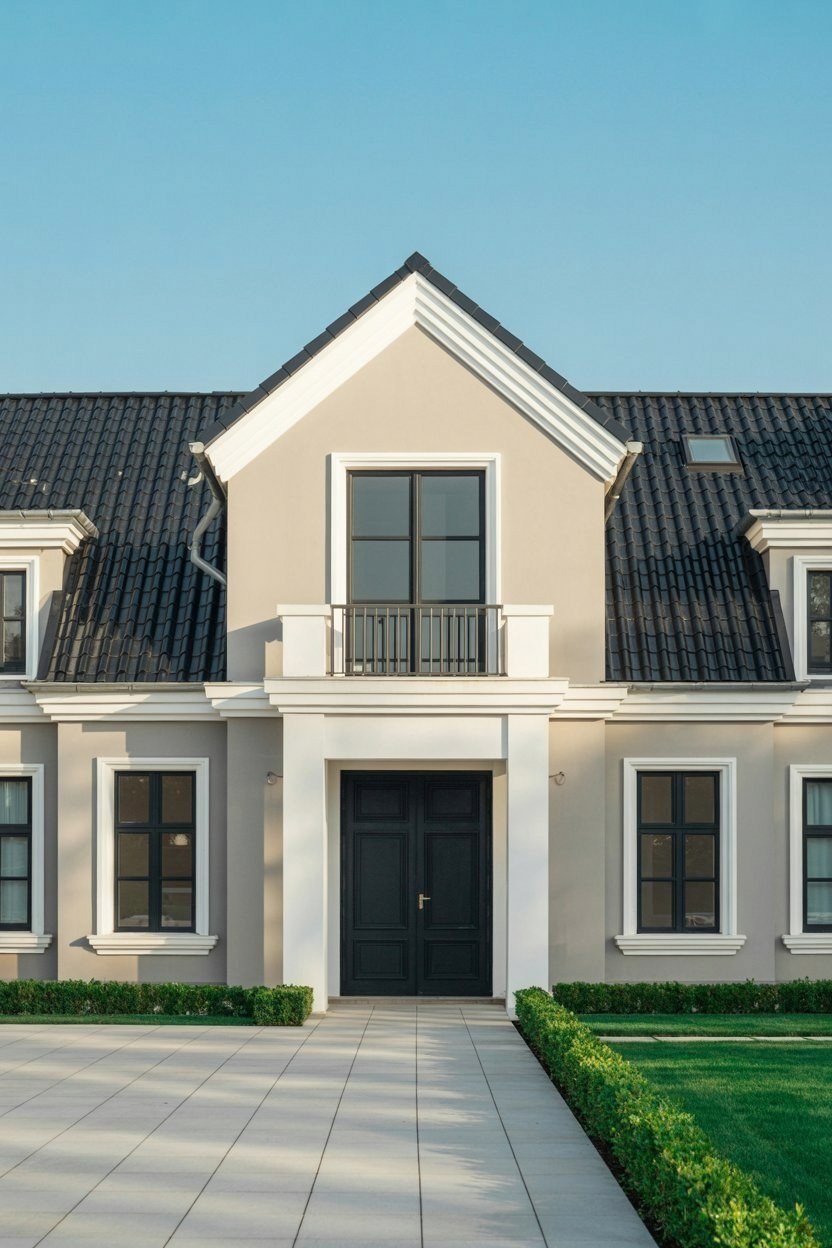 Simple Elegant Modern Home Exterior: White & Gray Design Ideas