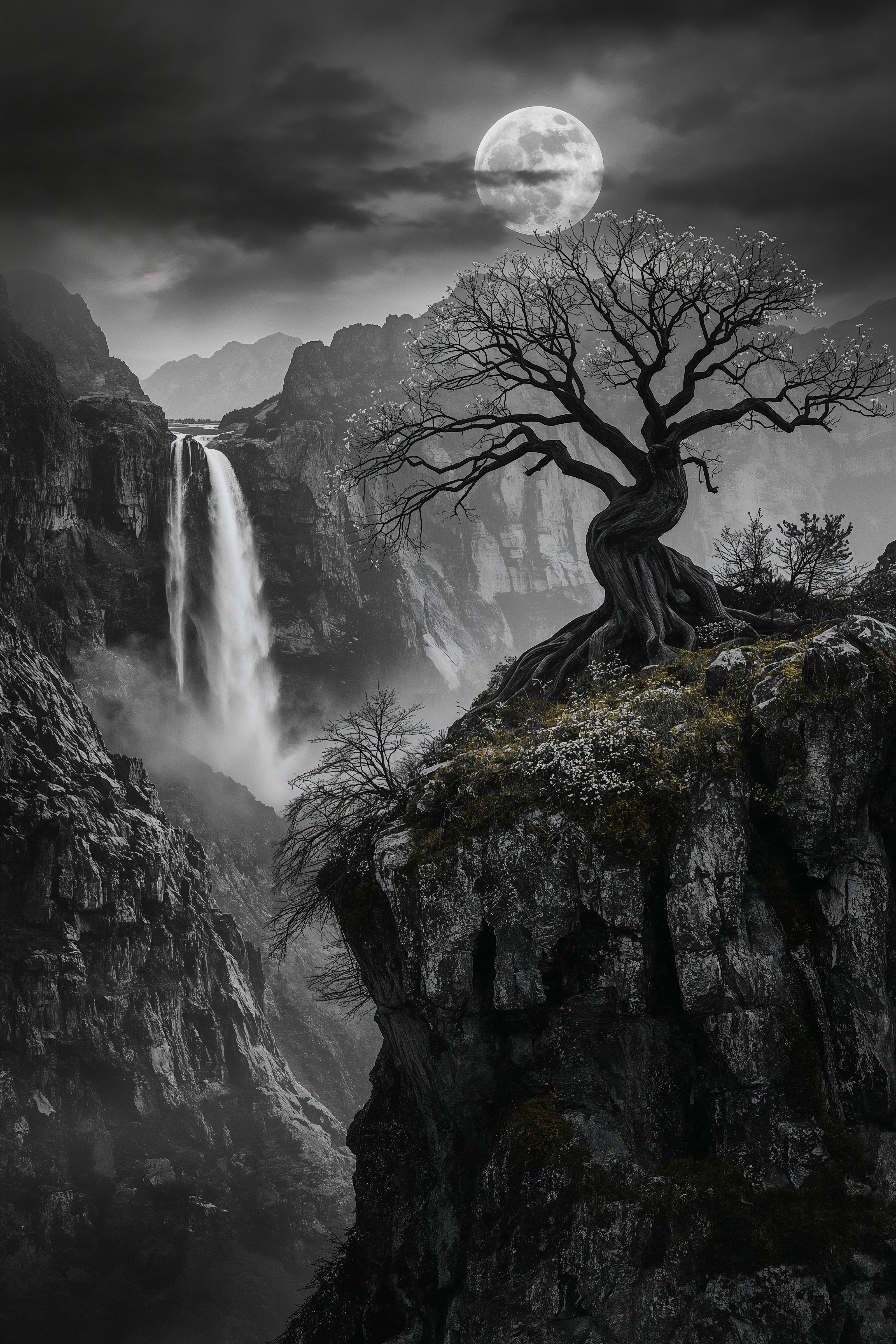Serene Gray Landscape: Minimalist 4K Desktop Wallpaper